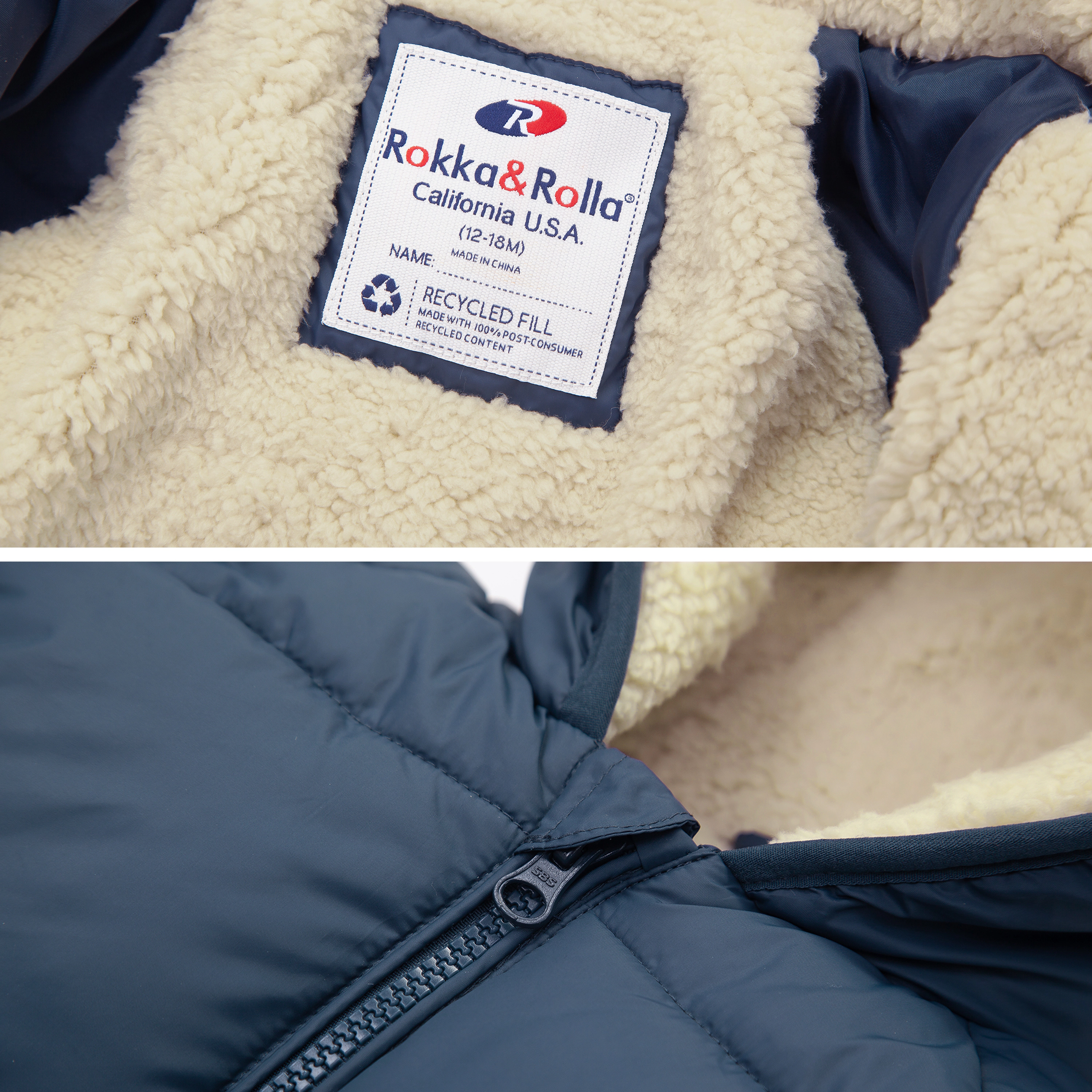 Rokka&Rolla Baby Boys Fleece-Lined Puffer Jacket