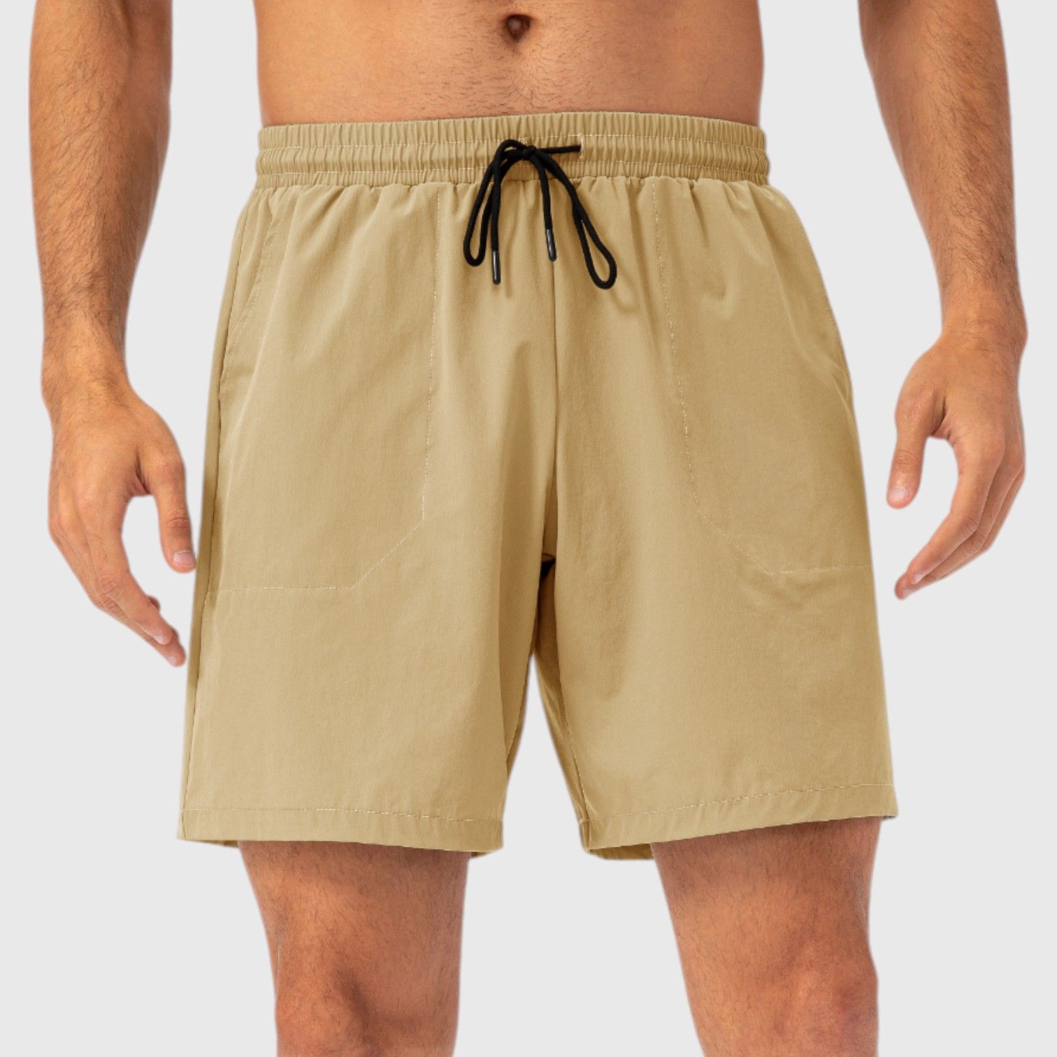 Anna-Kaci Men's Lightweight Quick-Dry Shorts with Elastic Drawstring Waist and Side Pockets