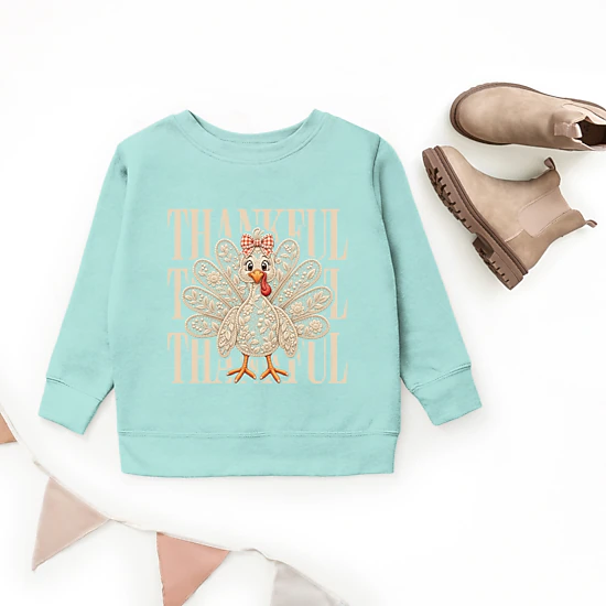The Juniper Shop - Youth Graphic Sweatshirt - Thankful Lace Turkey ...