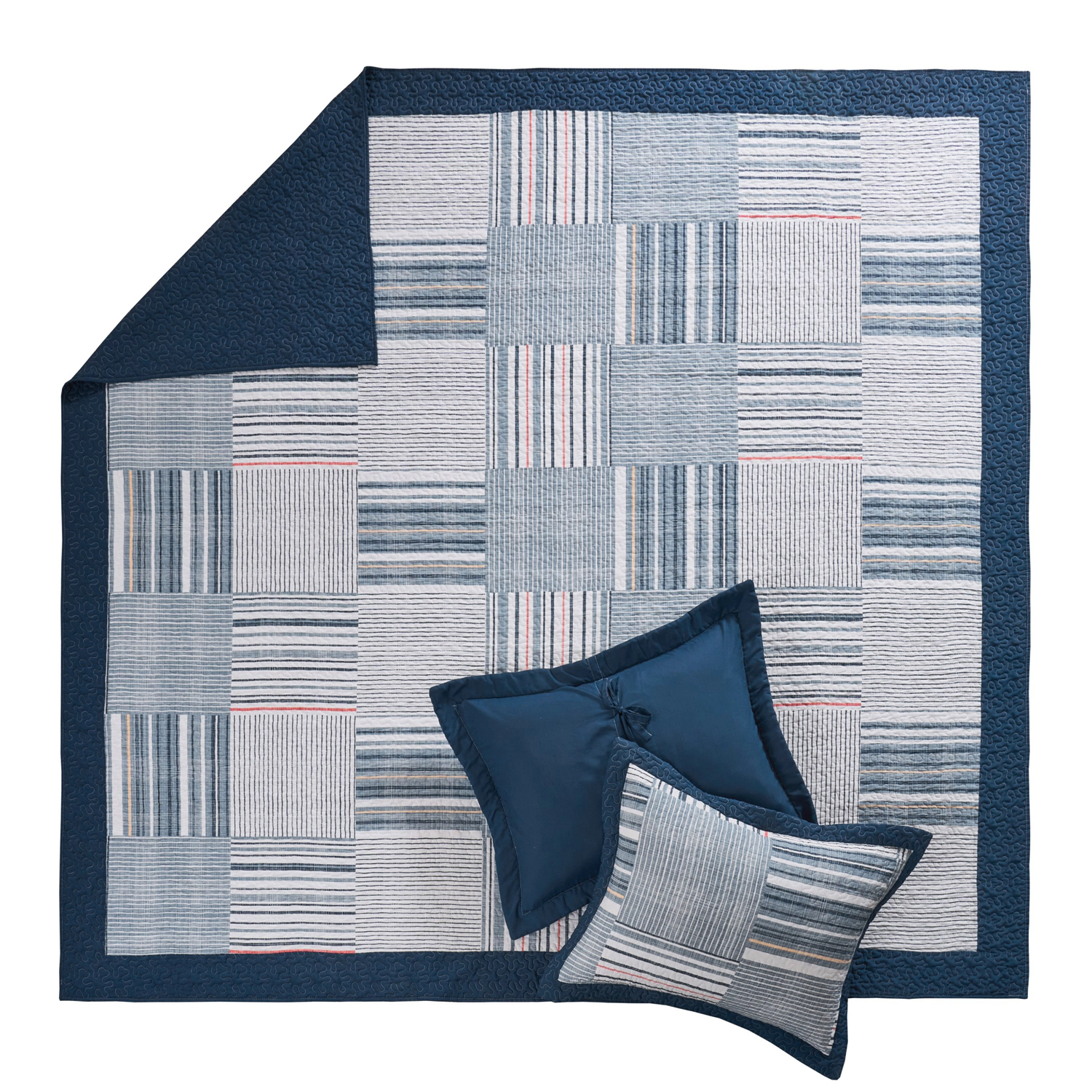 Greenland Home Fashions Voyage Polyester Reversible Lightweight Quilt Set 2 PC