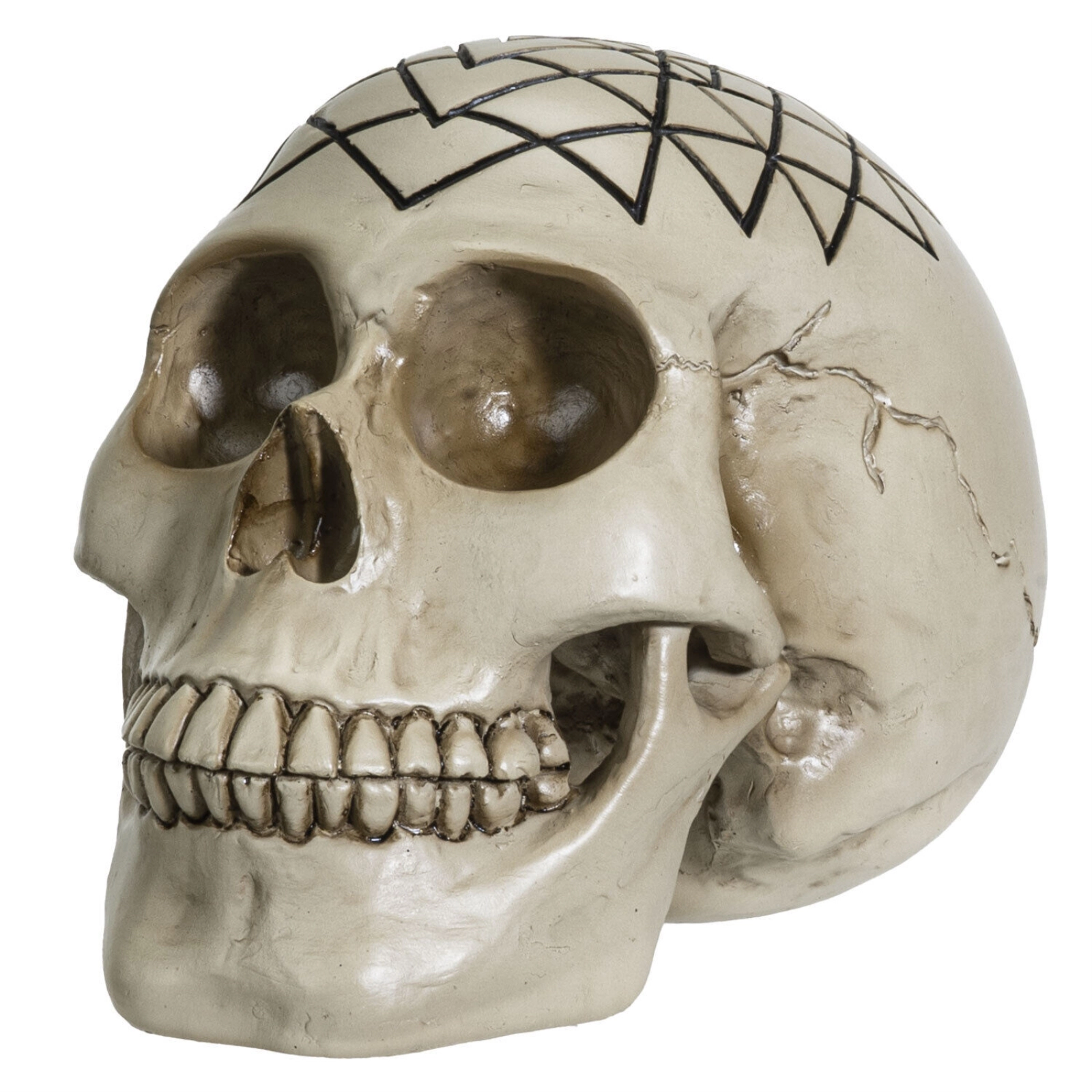 Pacific Giftware Sacred Geometry Yantra Human Skull Figurine 6.25 inch