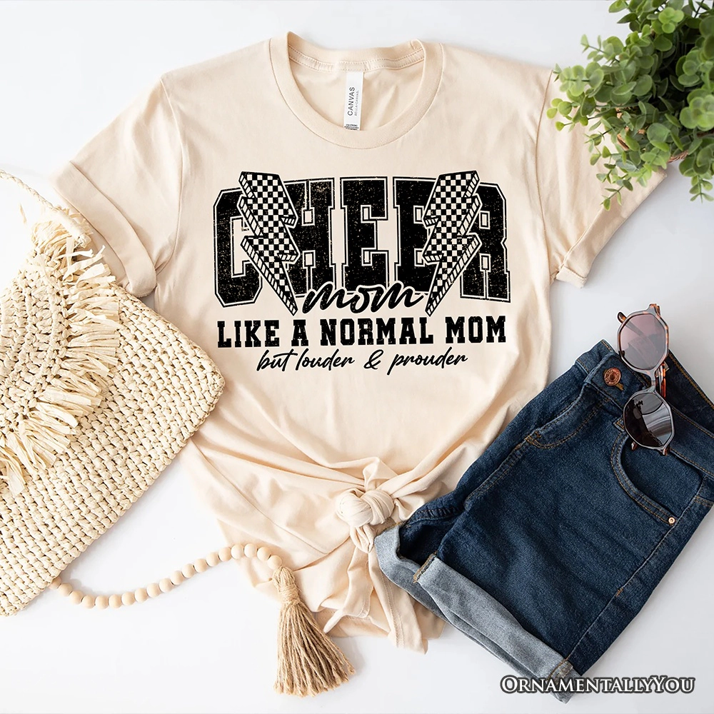 OrnamentallyYou Womens Cheer Mom Lightning T-Shirt