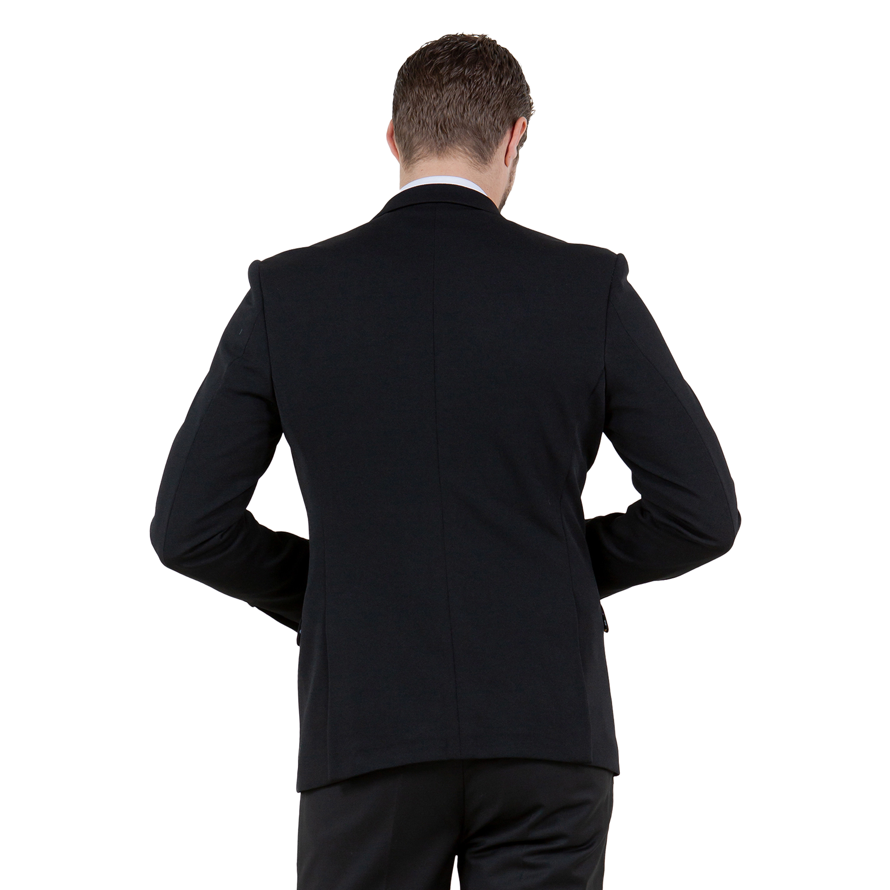Tazzio Mens Skinny Fit Knit Peak Lapel Blazer