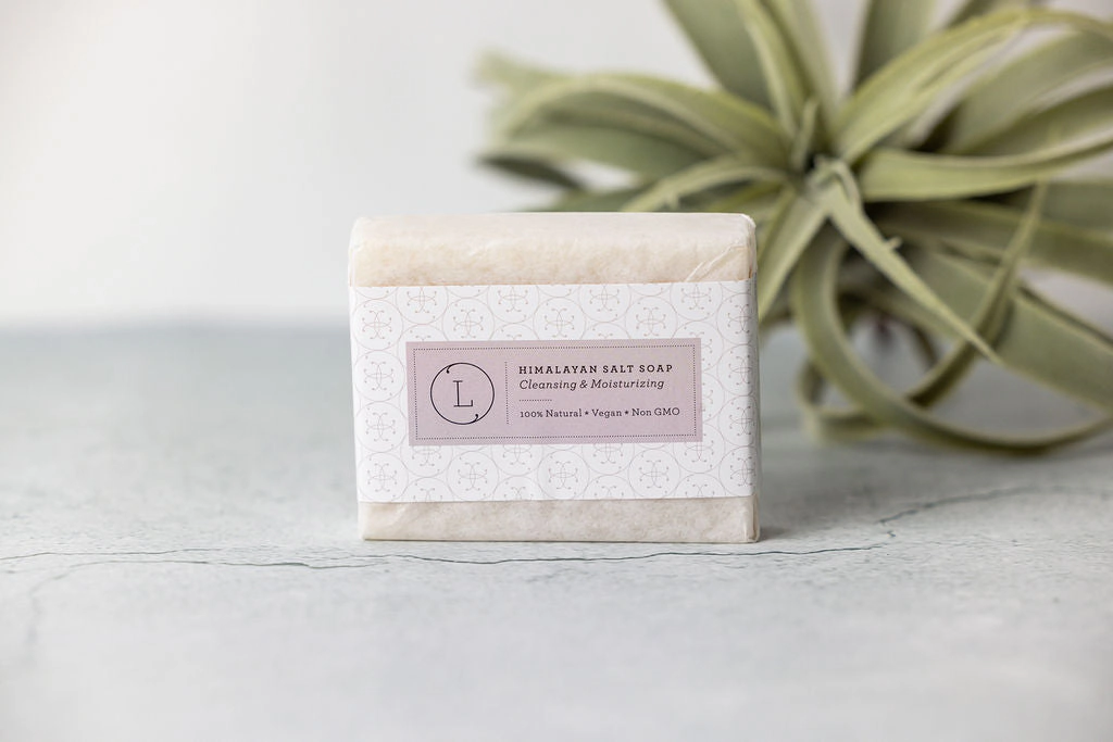 2-Pack Himalayan Salt Soap Bars, Unscented Vegan Handmade Cold-Process Soap