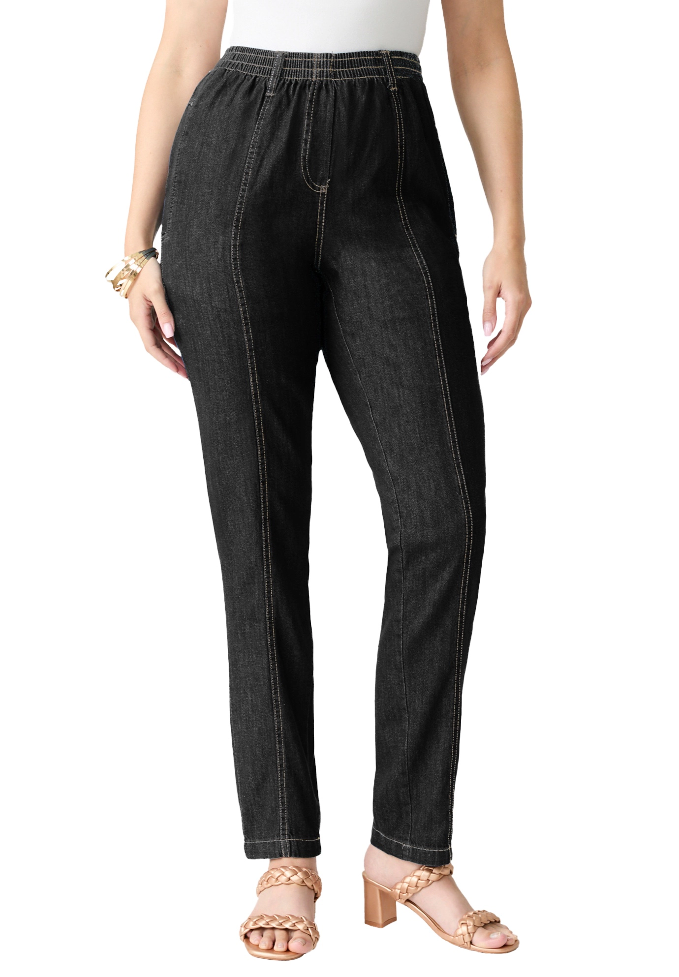 Roaman's Women's Plus Easy-Wear Straight Leg Jean