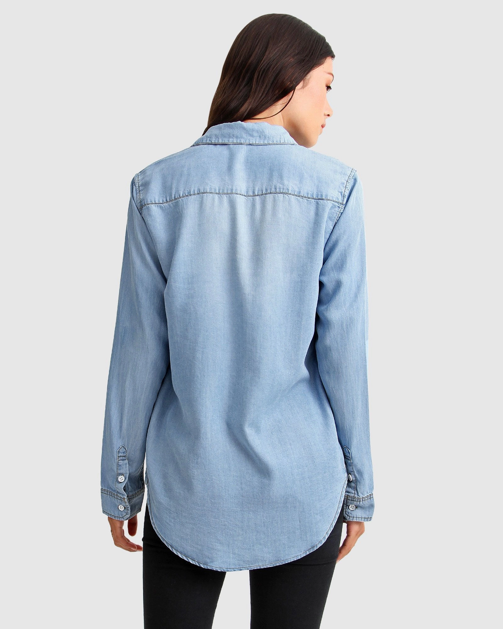 Belle & Bloom Womens Keep Me Wild Denim Top