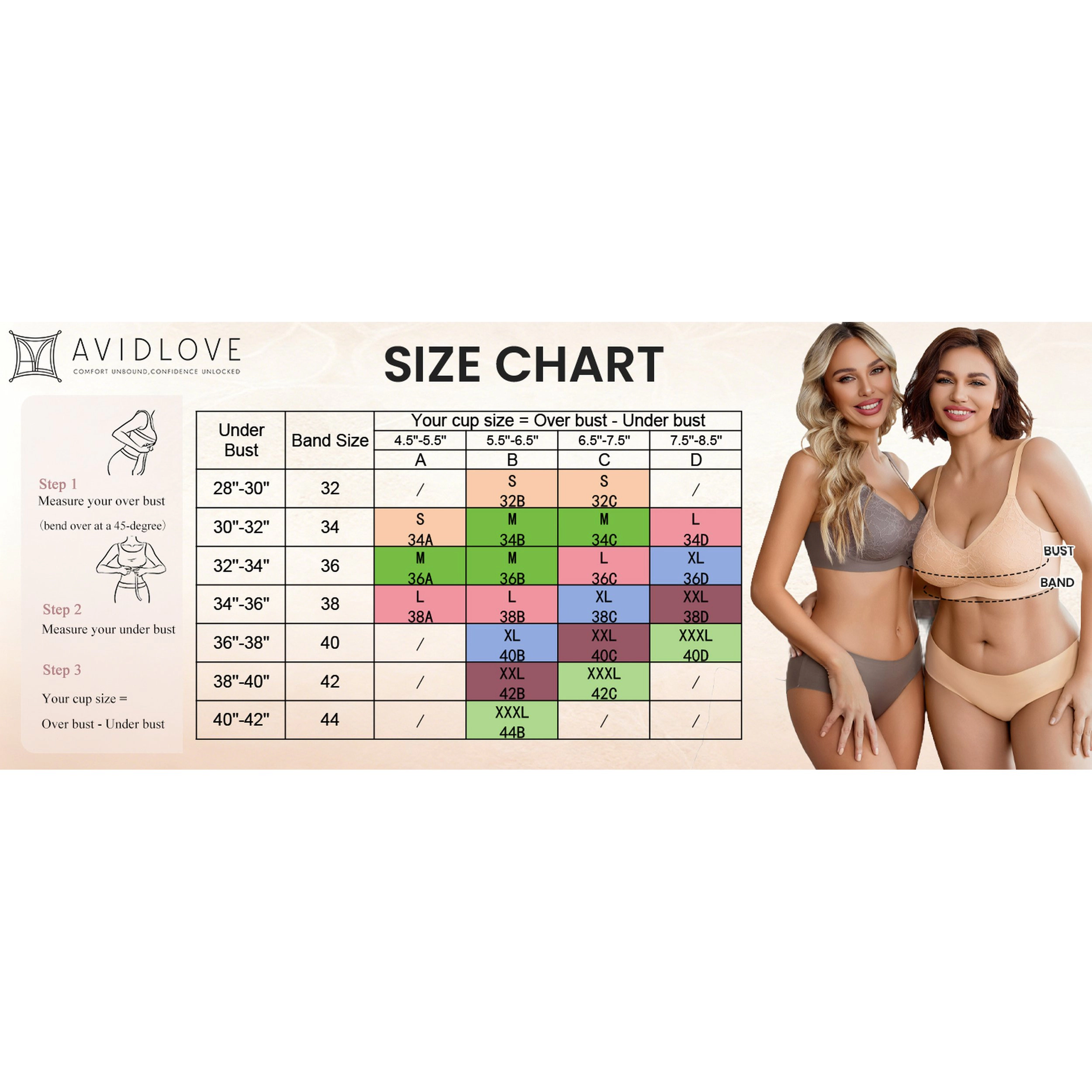 Avidlove Women's Lace Wireless Padded Bra