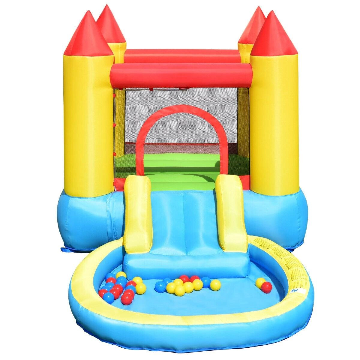 SUGIFT Kids Inflatable Bounce House Castle with Ball Pool Slide and Carrying Bag