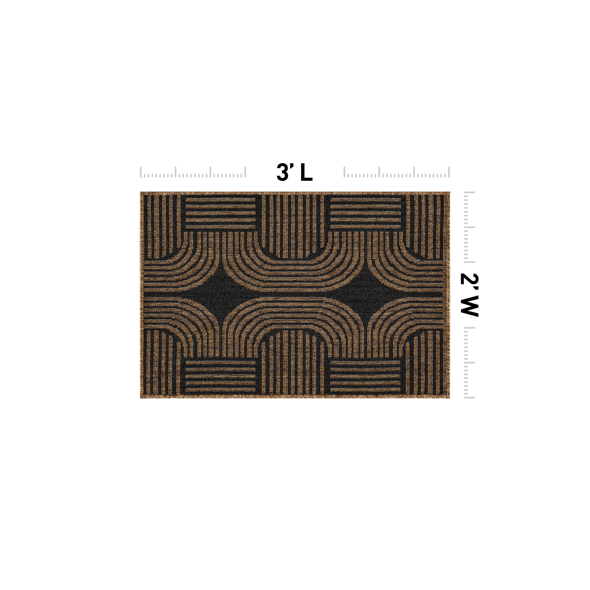World Rug Gallery Geometric Indoor/Outdoor Flat Woven-Natural Jute-Style