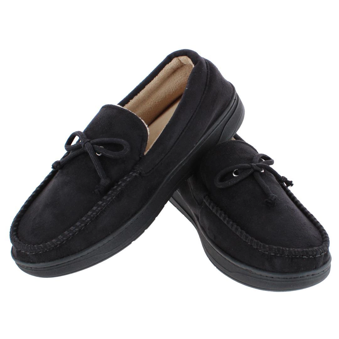 Isotoner Men's Essential Microsuede Boater Moccasin Slippers