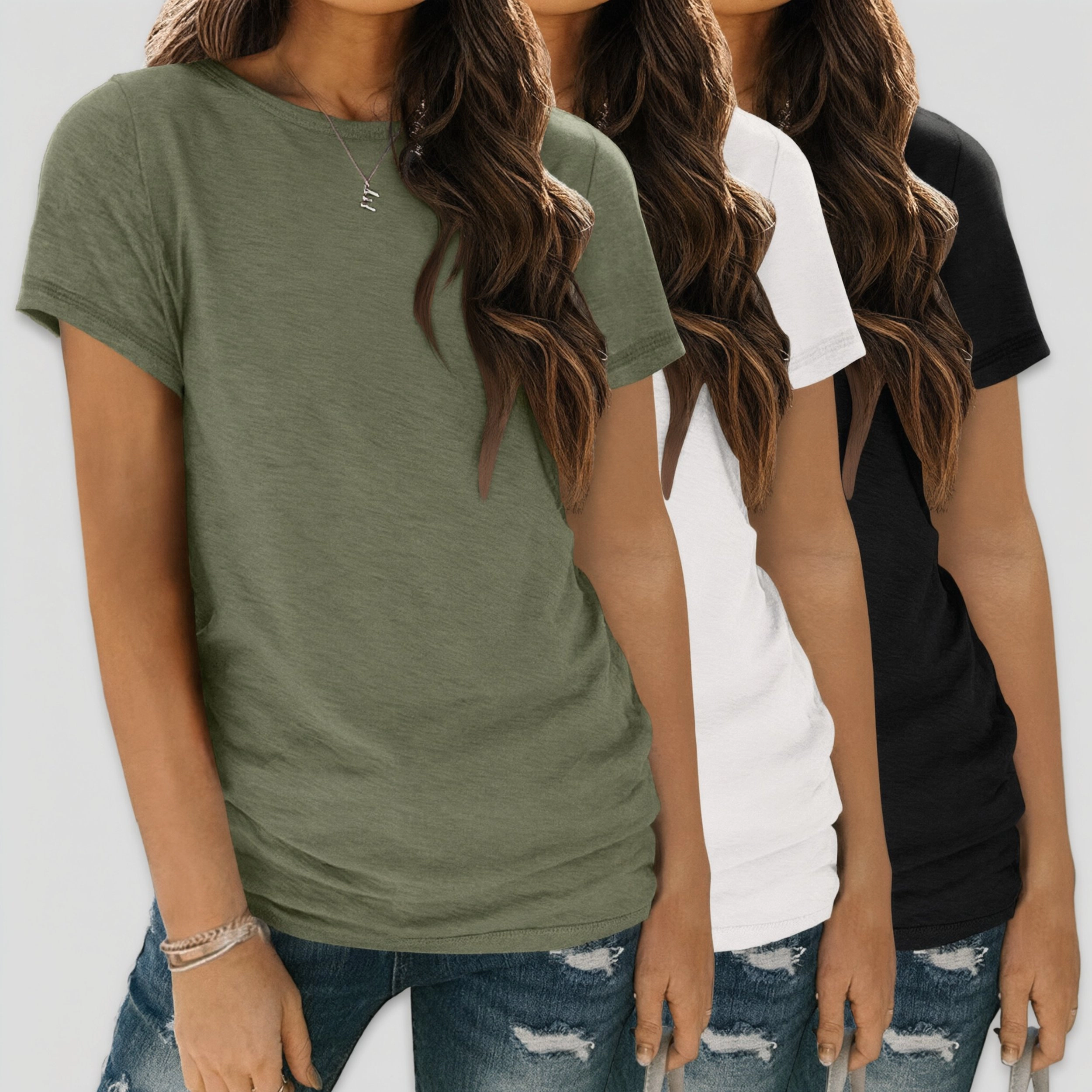 Zeagoo Women Cotton Crew Neck Top