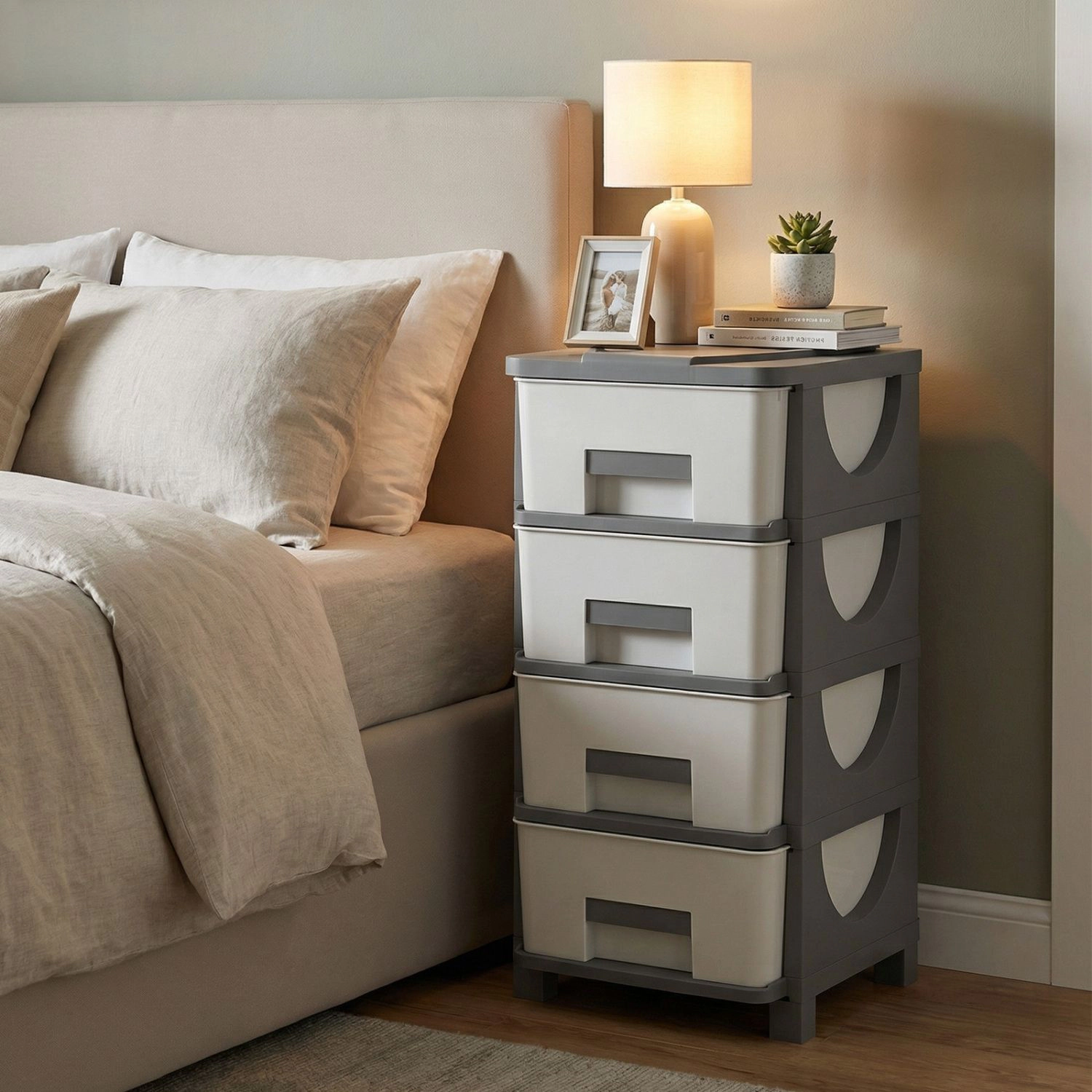 SlickBlue 4 Drawer Plastic Organizer Cabinet for Bedroom Bathroom