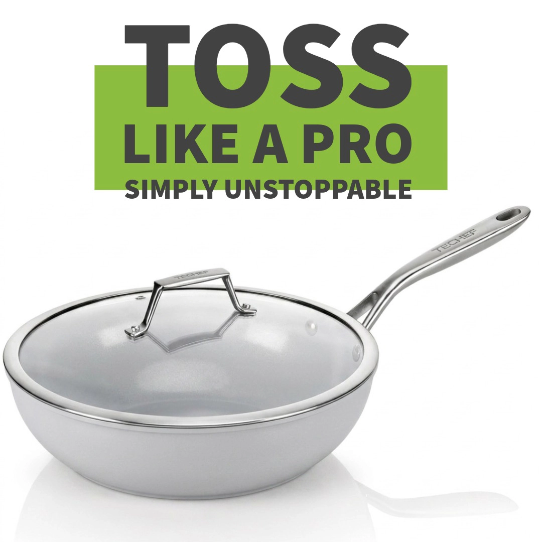 TECHEF - CeraTerra - 12 Inch Wok/Stir-Fry Pan with Cover