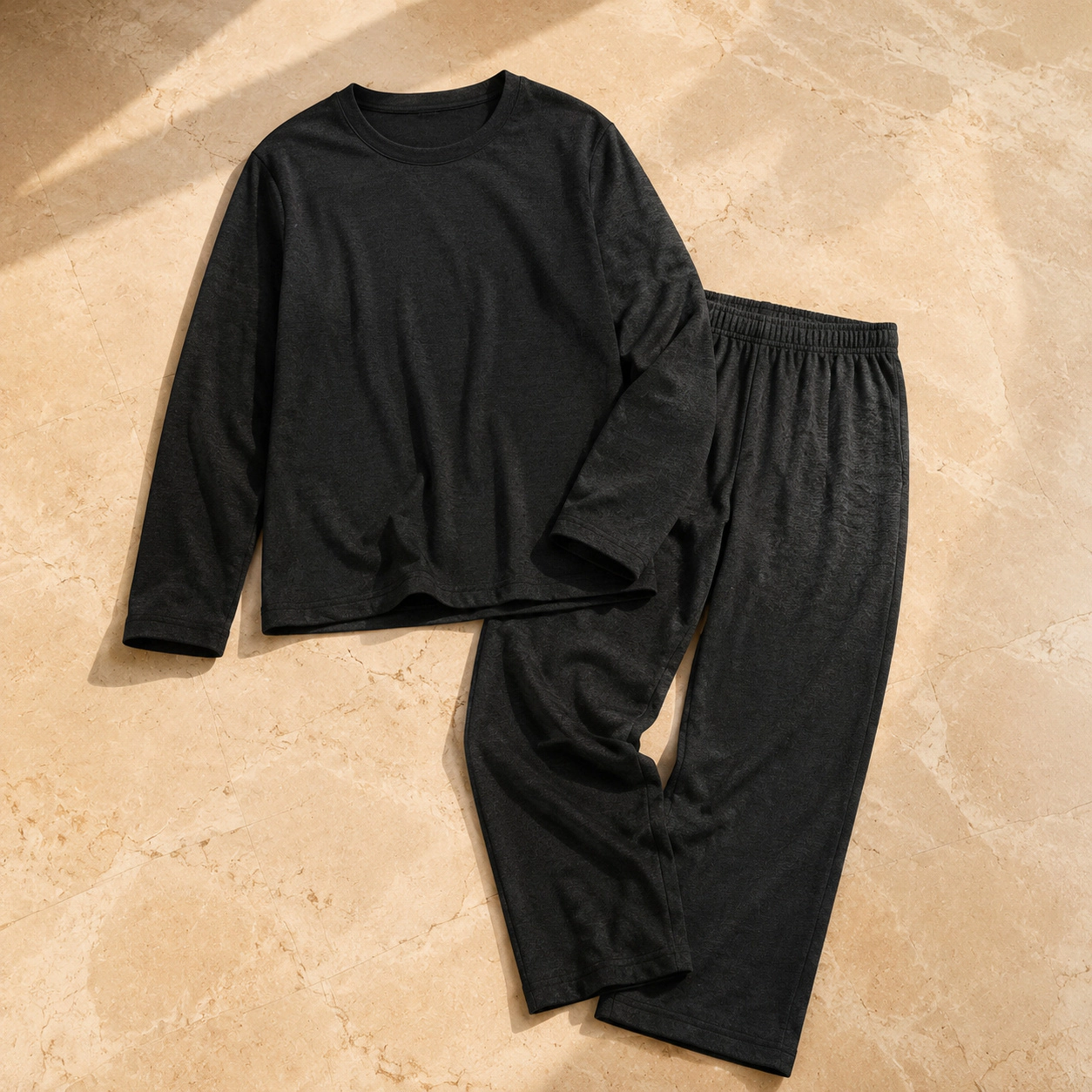 WZK Womens 2-Piece Long Sleeve Soft Crewneck Sleepwear Lounge Set