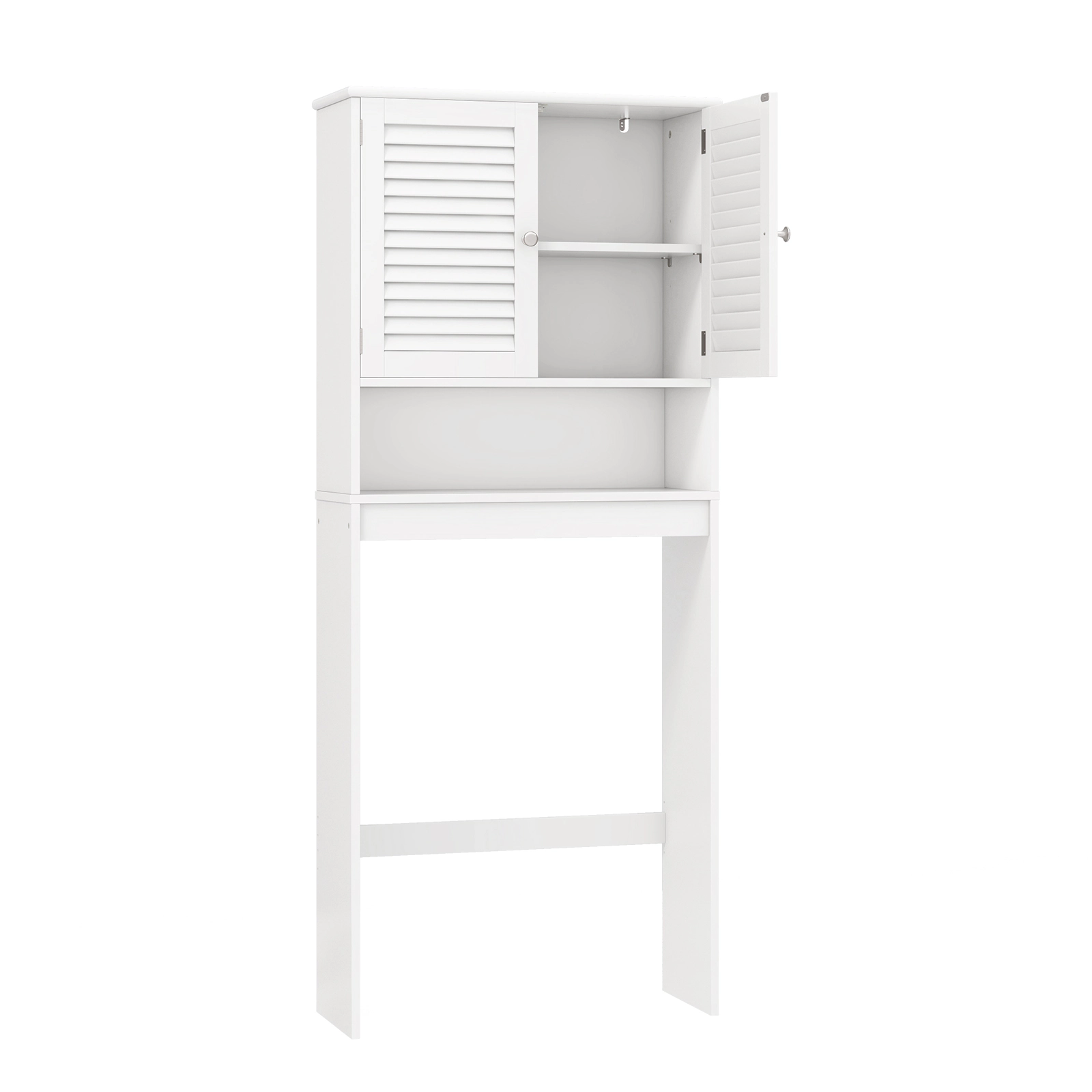 Slickblue Over The Toilet Bathroom Storage Cabinet with Double Doors and Adjustable Shelf