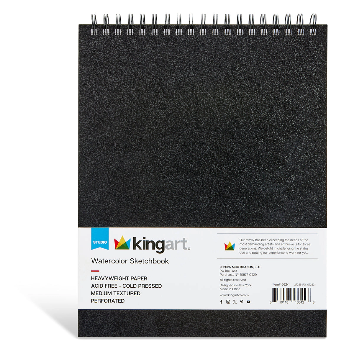 KINGART Watercolor Sketchbook Bundle - Spiral Pad 10x12 & Hardcover Journal 5.5x5.5