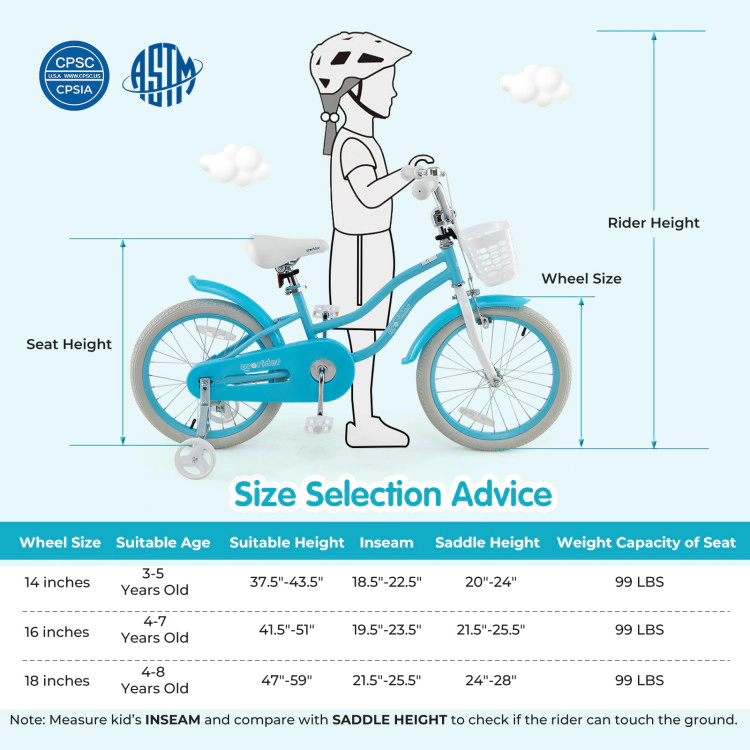 Hivvago Kids Bike with Dual Brakes and Adjustable Seat