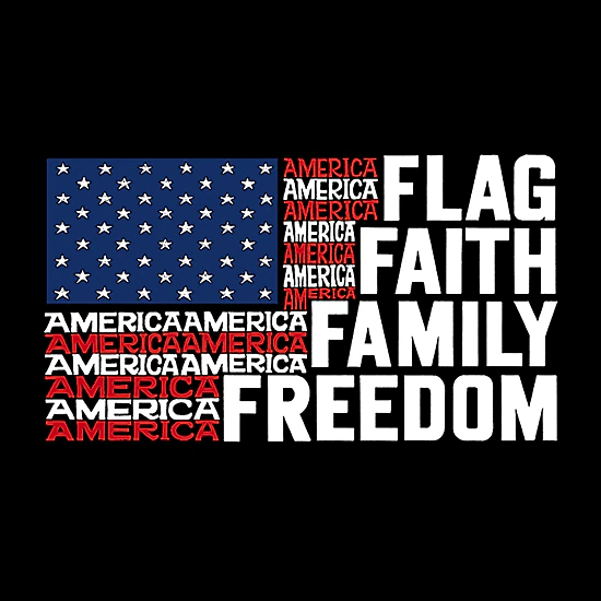 LA Pop Art Faith Flag - Men's Word Art Hooded Sweatshirt