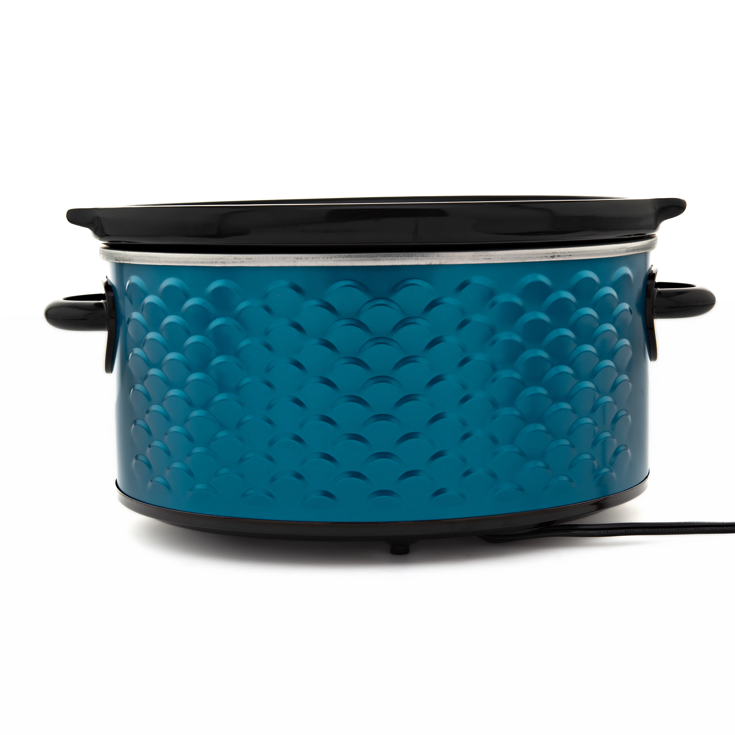 Brentwood Scallop Pattern 4.5 Quart Slow Cooker Blue
