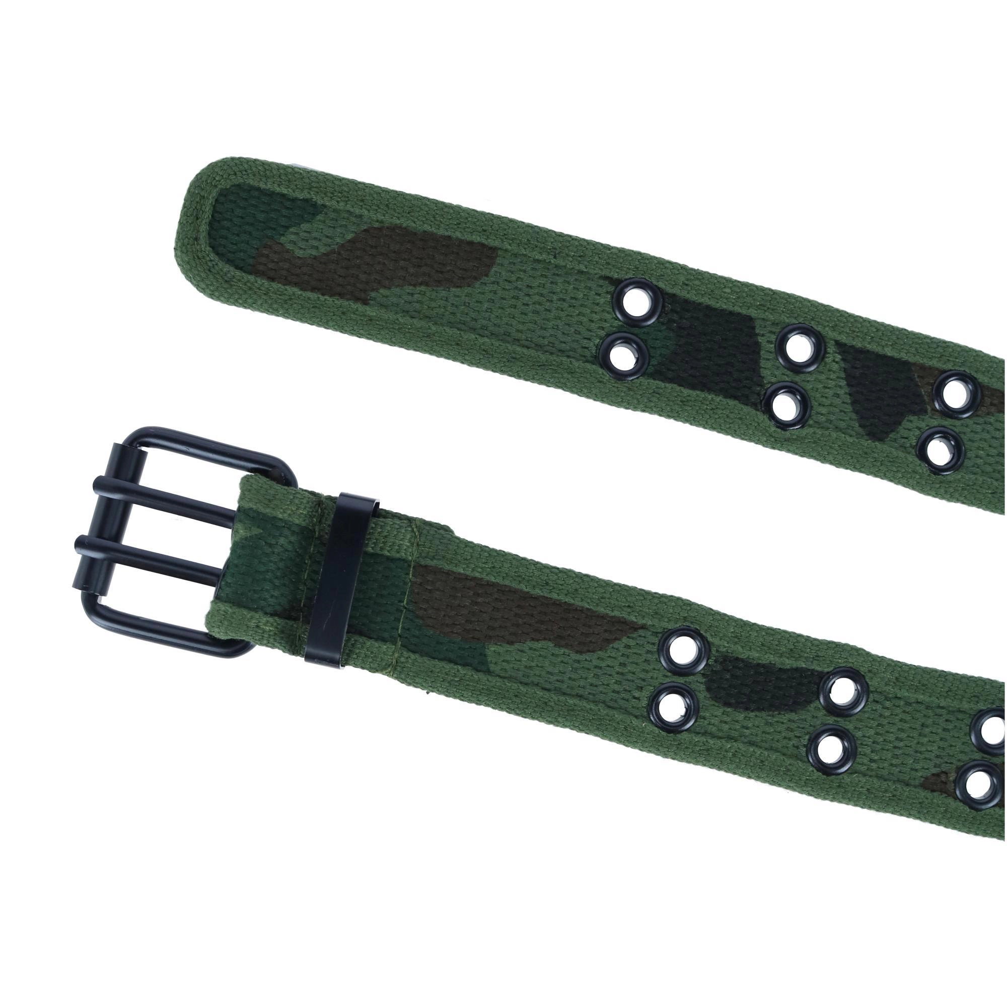 CTM Kids Camo 2 Hole Roller Buckle Canvas Belt