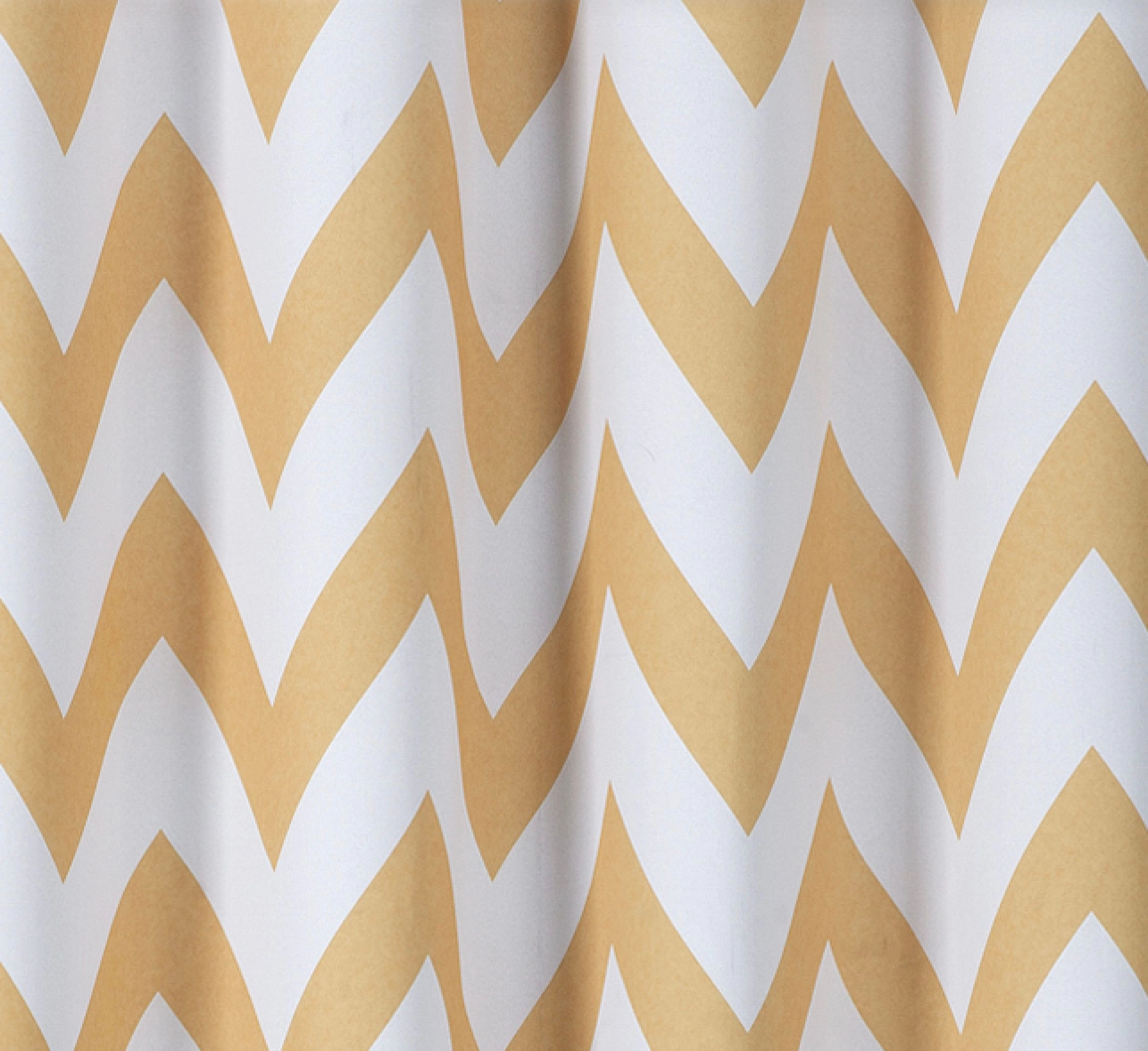 Kate Aurora 2 Piece Yellow Chevron Room Darkening Grommet Top Window Curtain Panels