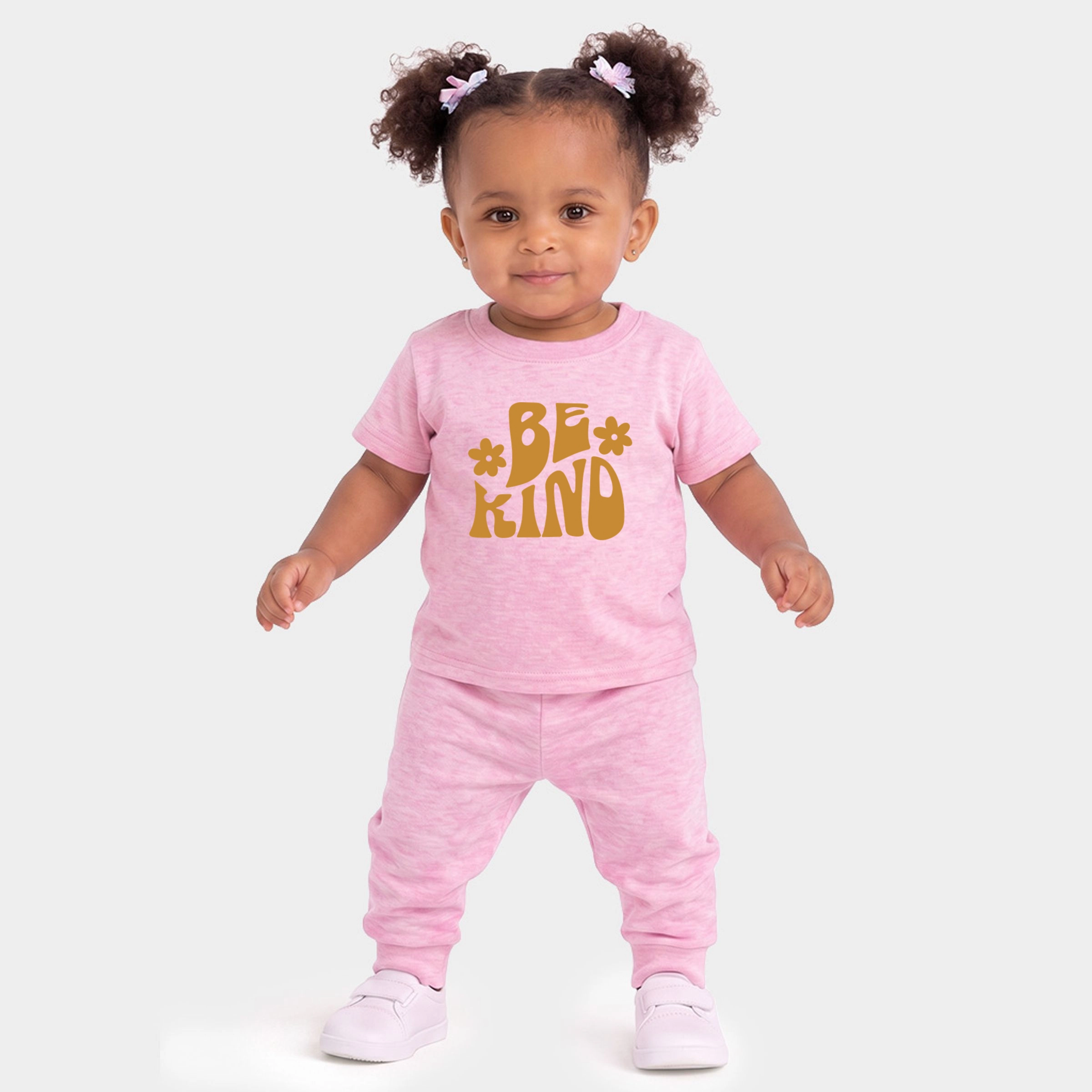 The Juniper Shop - Infant Jogger Pant Crew Set Be Kind Daisies