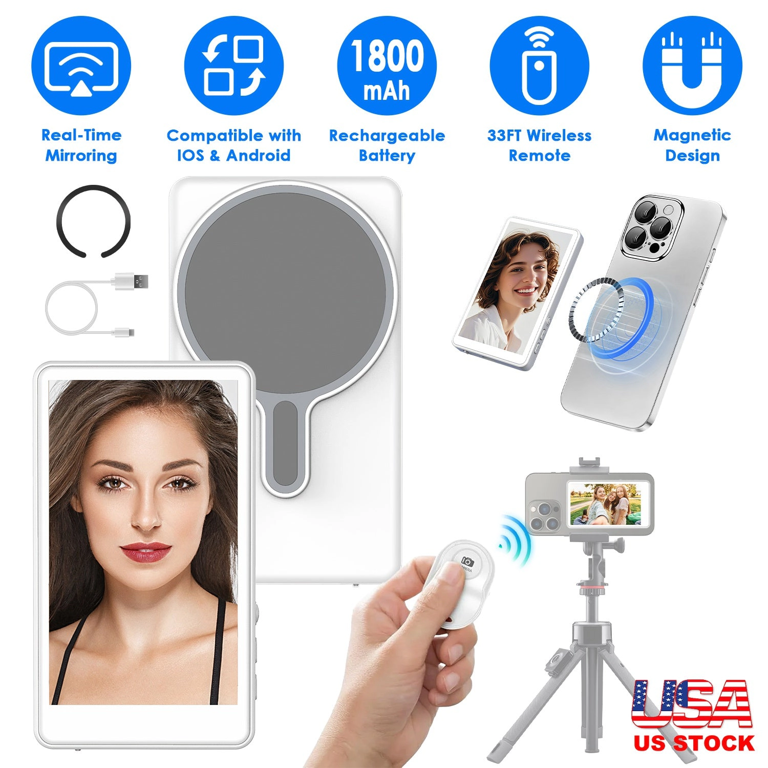GBruno Wireless Vlog Selfie Monitor Screen With Remote