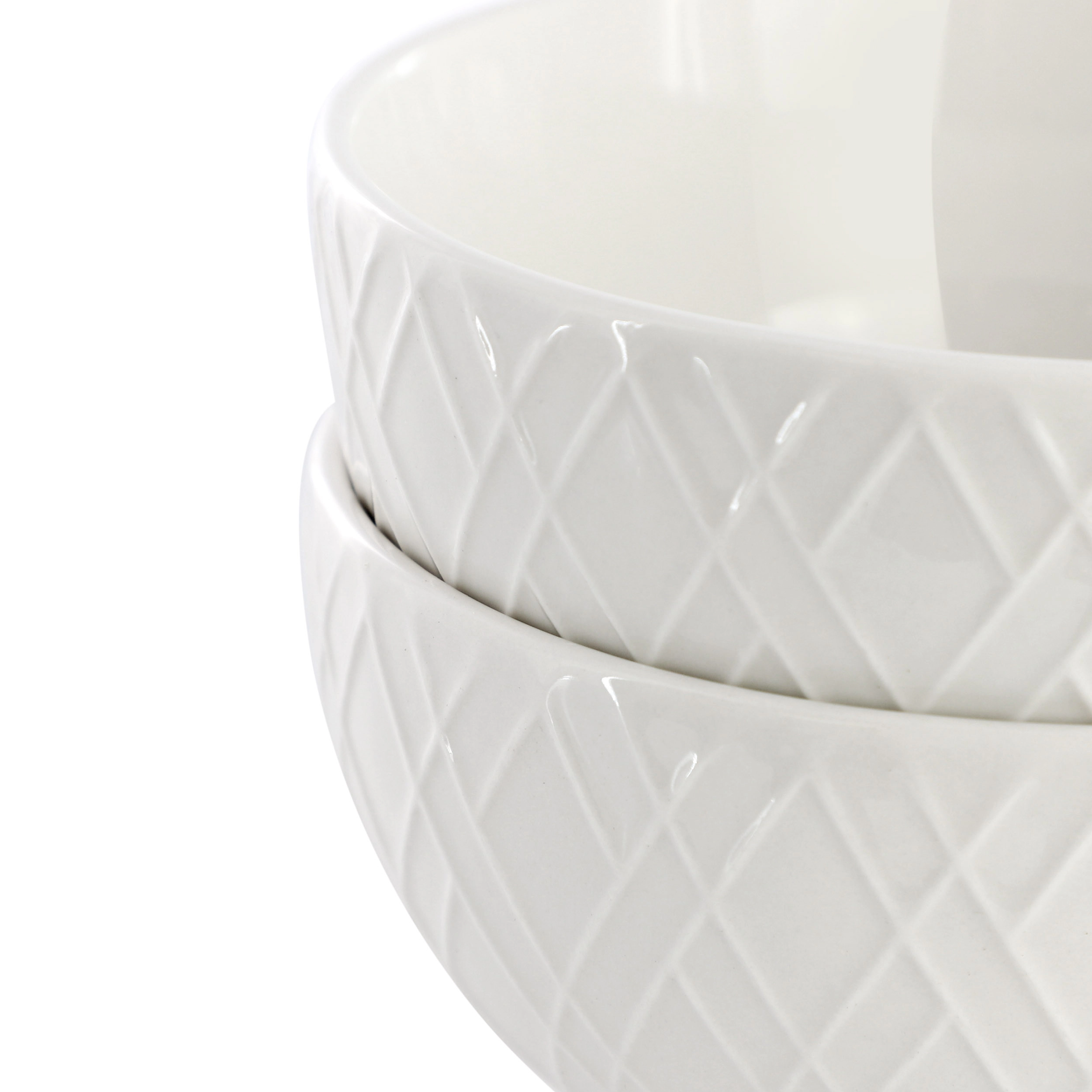 Gibson Home Great Essentials 2 Piece Fine Ceramic 4.5in Fruit Bowl Set in White