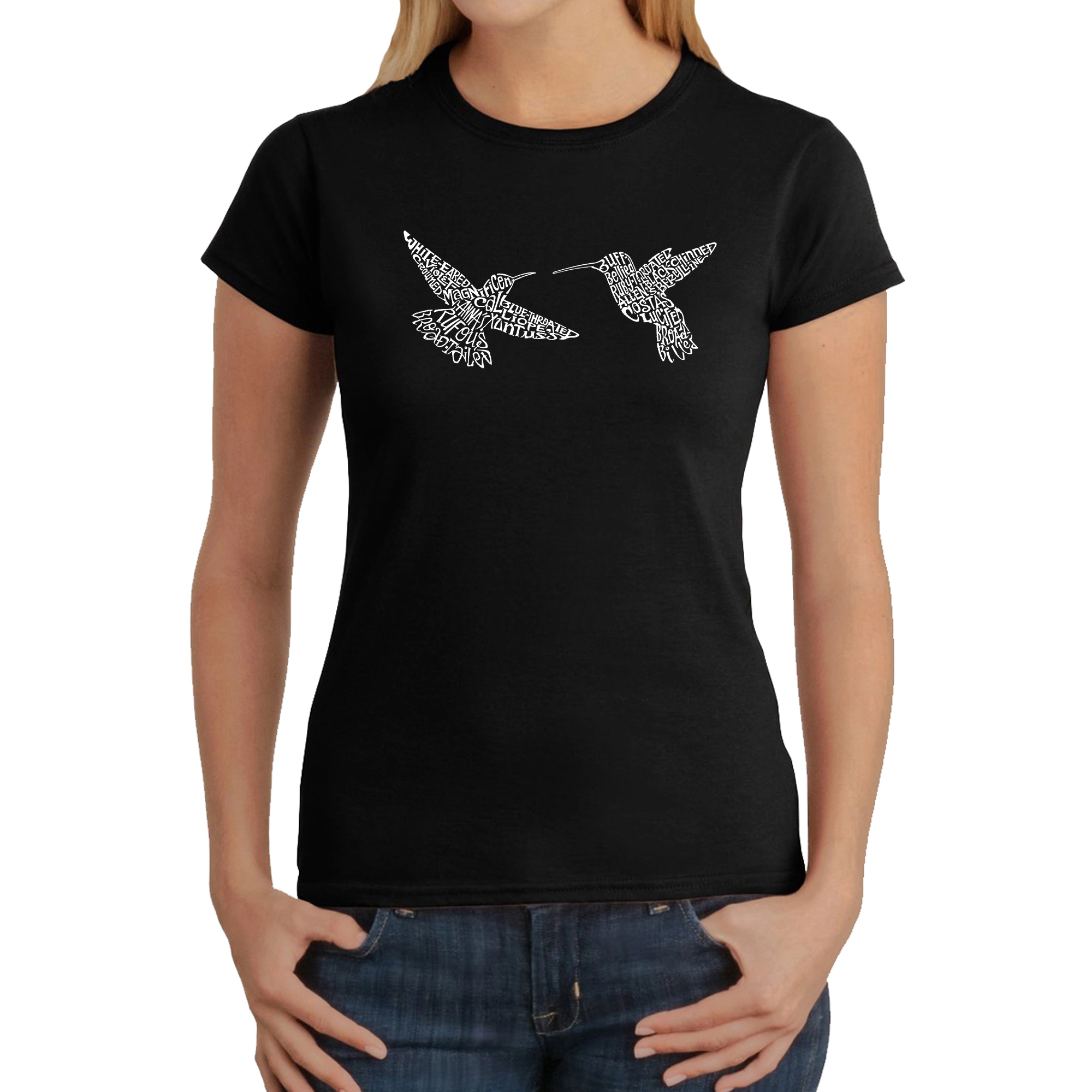 LA Pop Art Women's Word T-Shirt - Hummingbirds