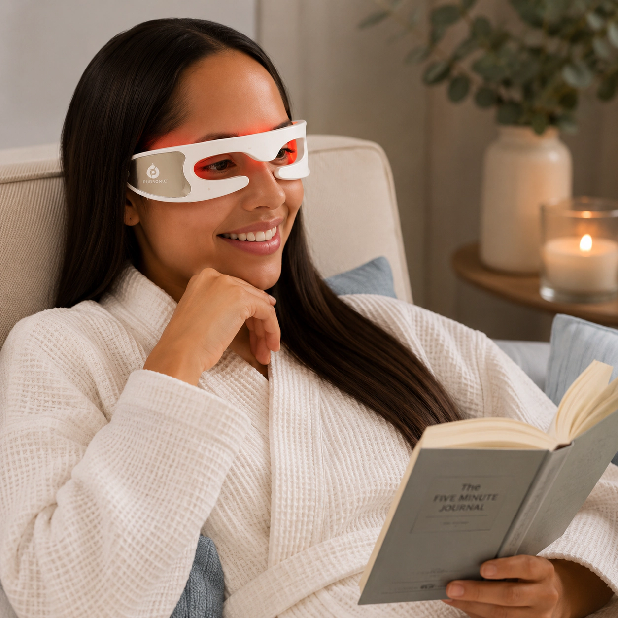 Pursonic Women's LED Light Therapy Eye Mask: 4-Wavelength Collagen Boosting & Anti-Aging Treatment