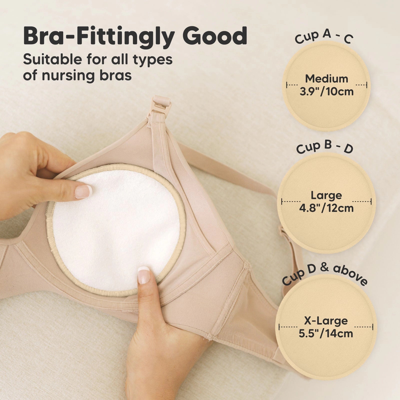 KeaBabies Soothe Nursing Pads (Bare Beige)