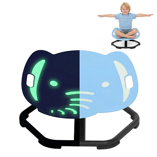 BebreezChic Sensory Spinning Chair for Kids, Glow in Dark Elephant, ADHD, Handles