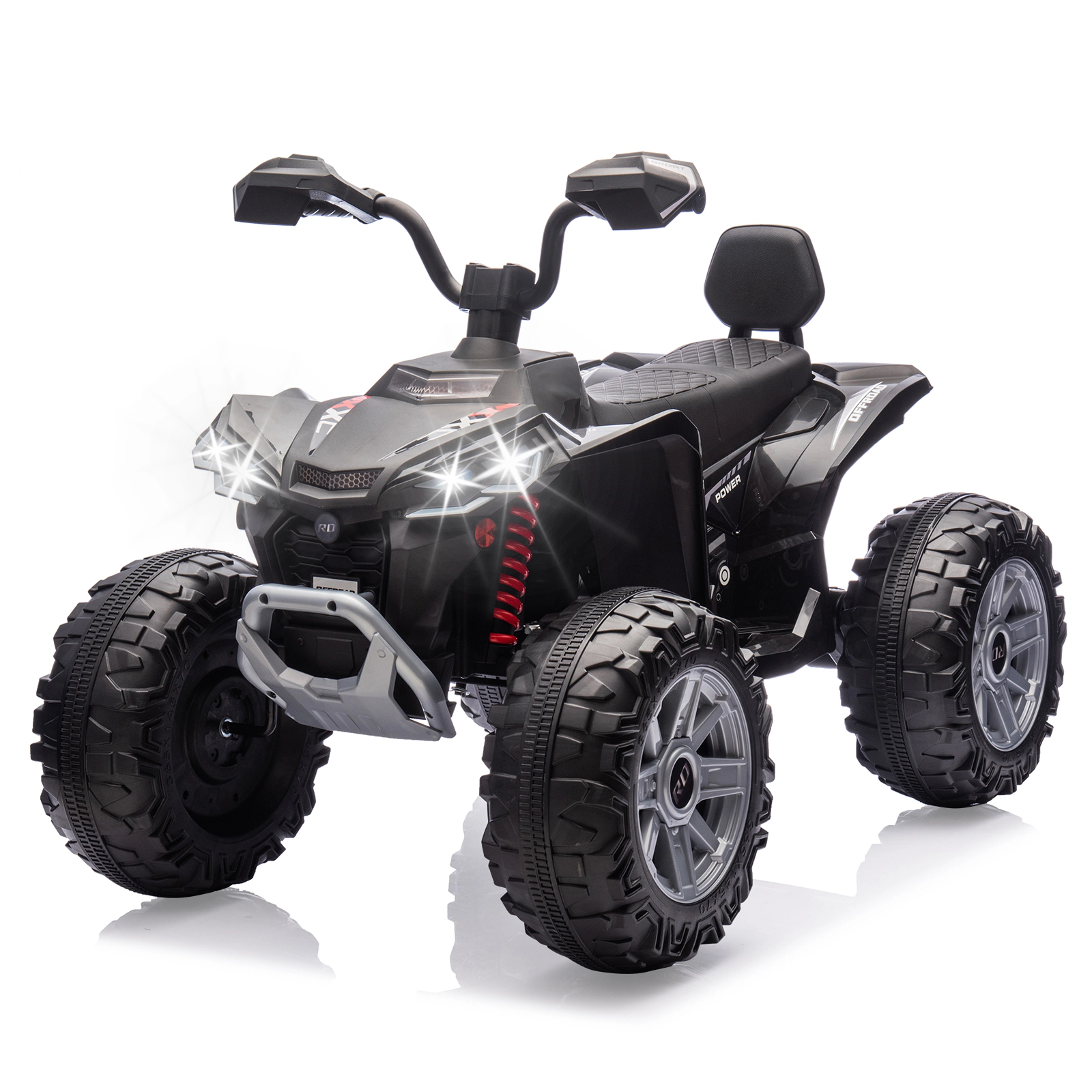 24V 2-Seater Kids Ride On ATV Car, Electric 4 Wheeler Off-Road Vehicle with Dual 550W Motors, LED Lights & Music