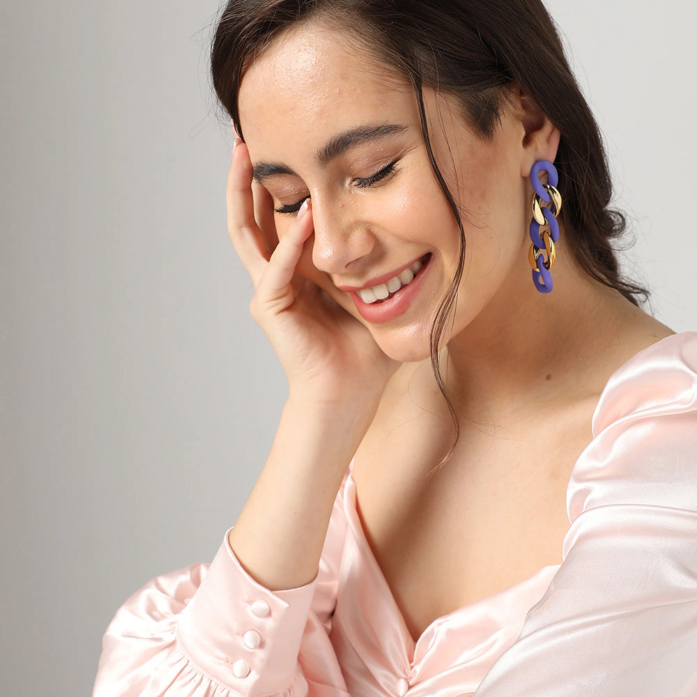SOHI Women's Chainlink Drop Earrings