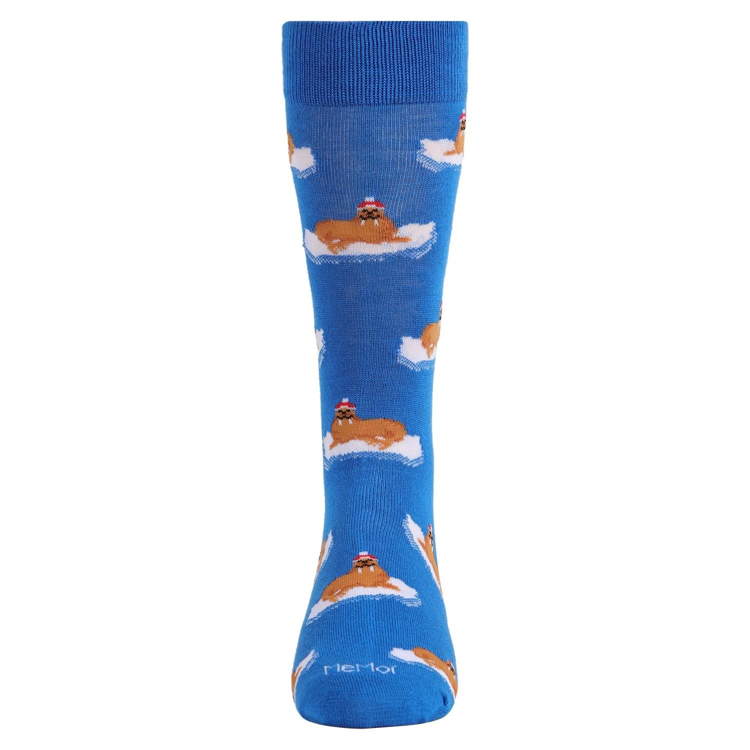 MeMoi Men's Festive Walrus Novelty Crew Socks