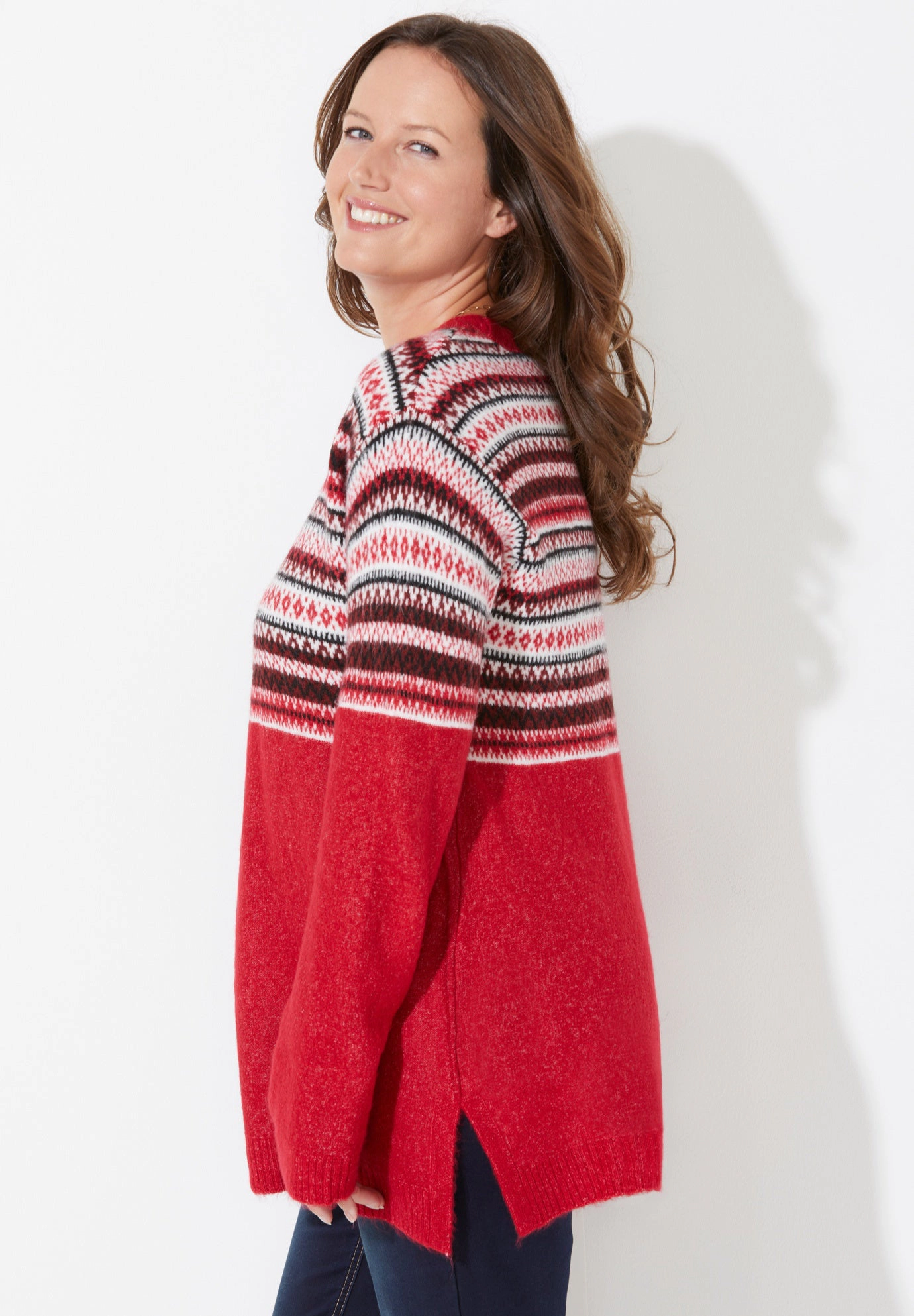 Catherines Women's Plus Fair Isle Pullover Sweater