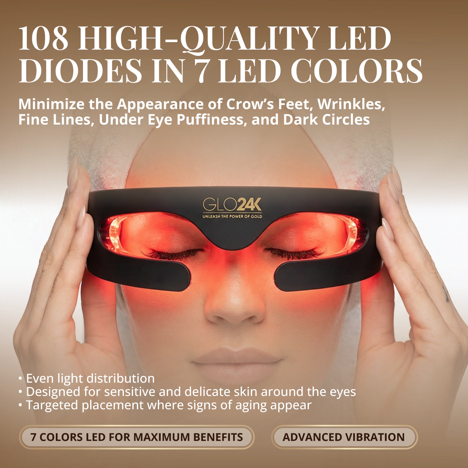 GLO24K Bionic 7 Color LED Eye Care Mask