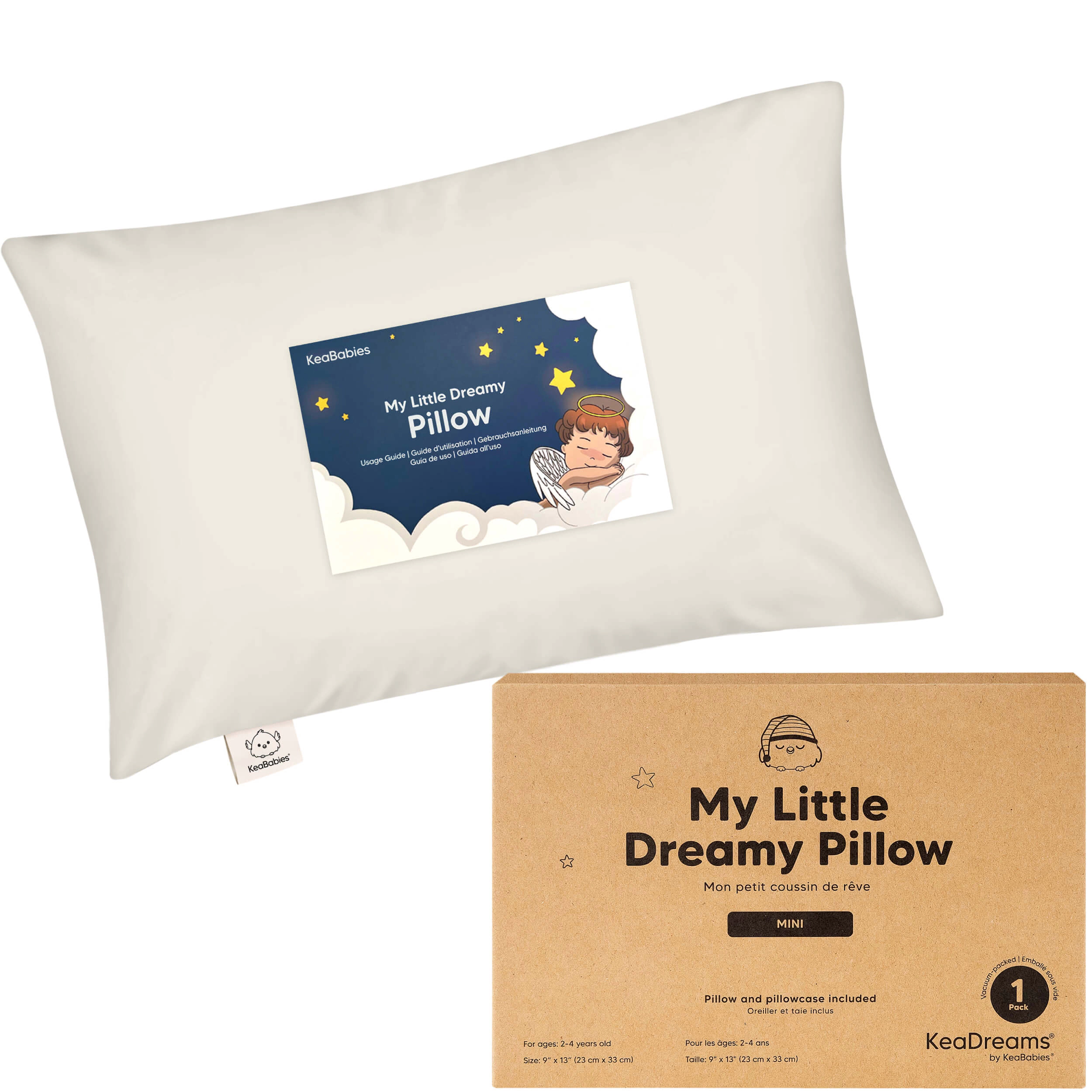 KeaBabies Mini Toddler Pillow With Pillowcase