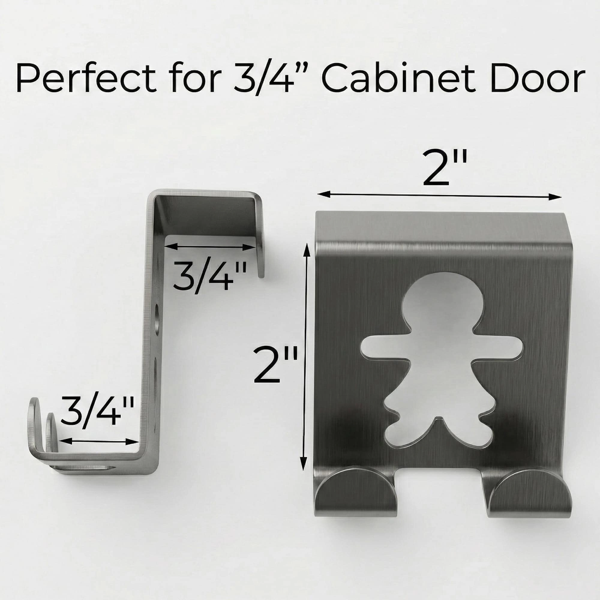 Evideco French Home Goods Set of 2 Over-the-Cabinet Towel Hooks - Metal Man and Woman Silhouettes, No-Drill Installation