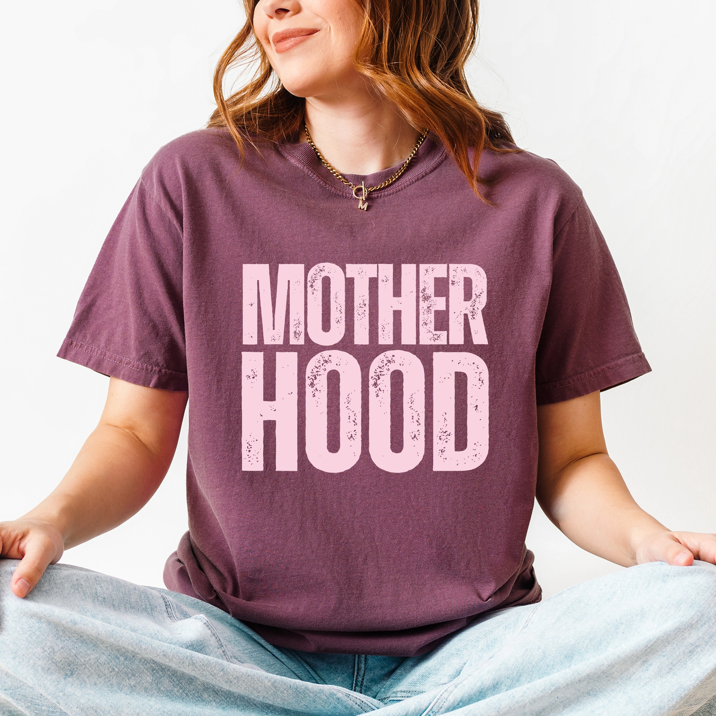 Simply Sage Market - Motherhood Bold Stacked Women's Garment Dyed Graphic T-Shirt