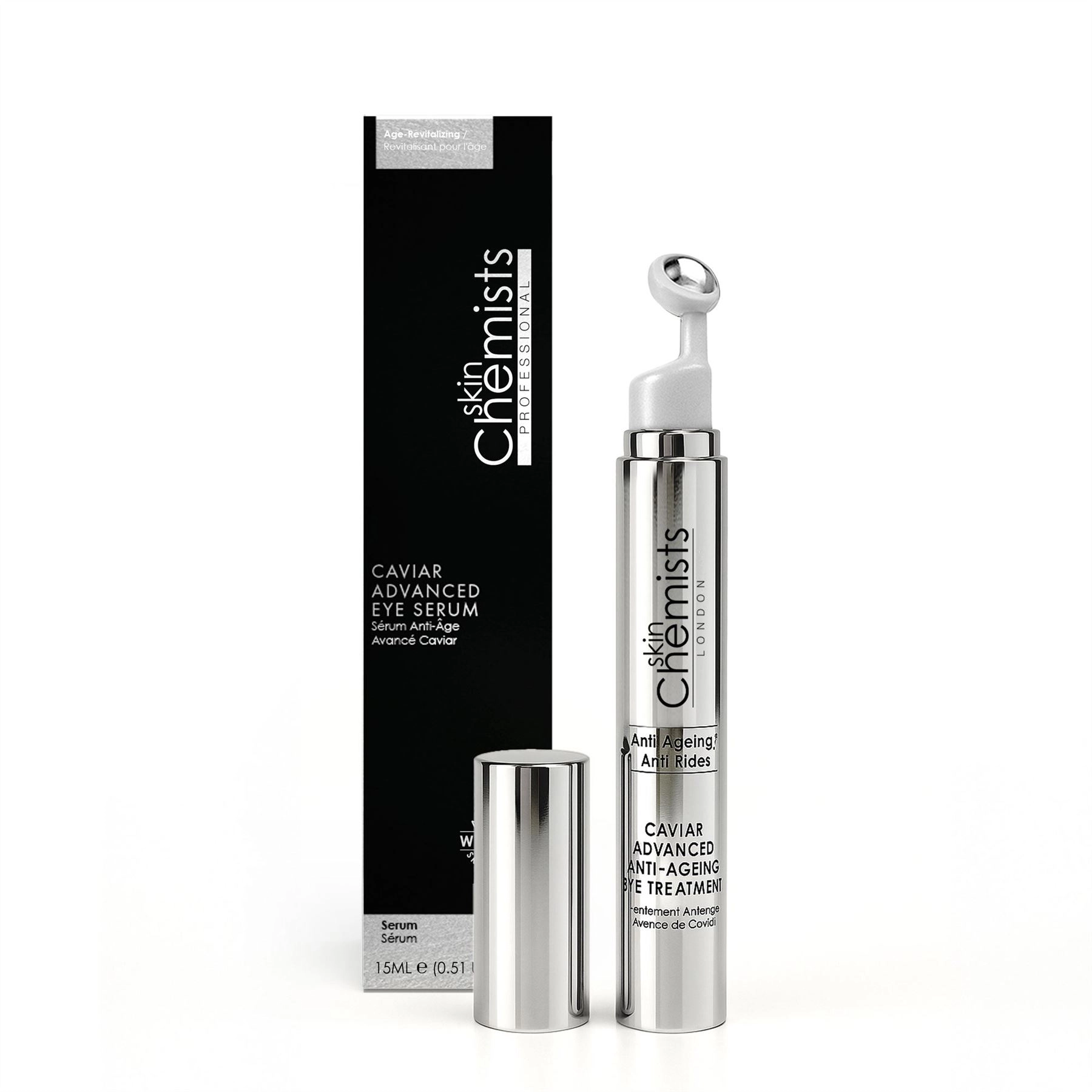 skinChemists Caviar Advanced Anti-Ageing Eye Treatment 15ml - Firming Peptide Complex, Aloe Vera - Anti-Ageing Eye Cream