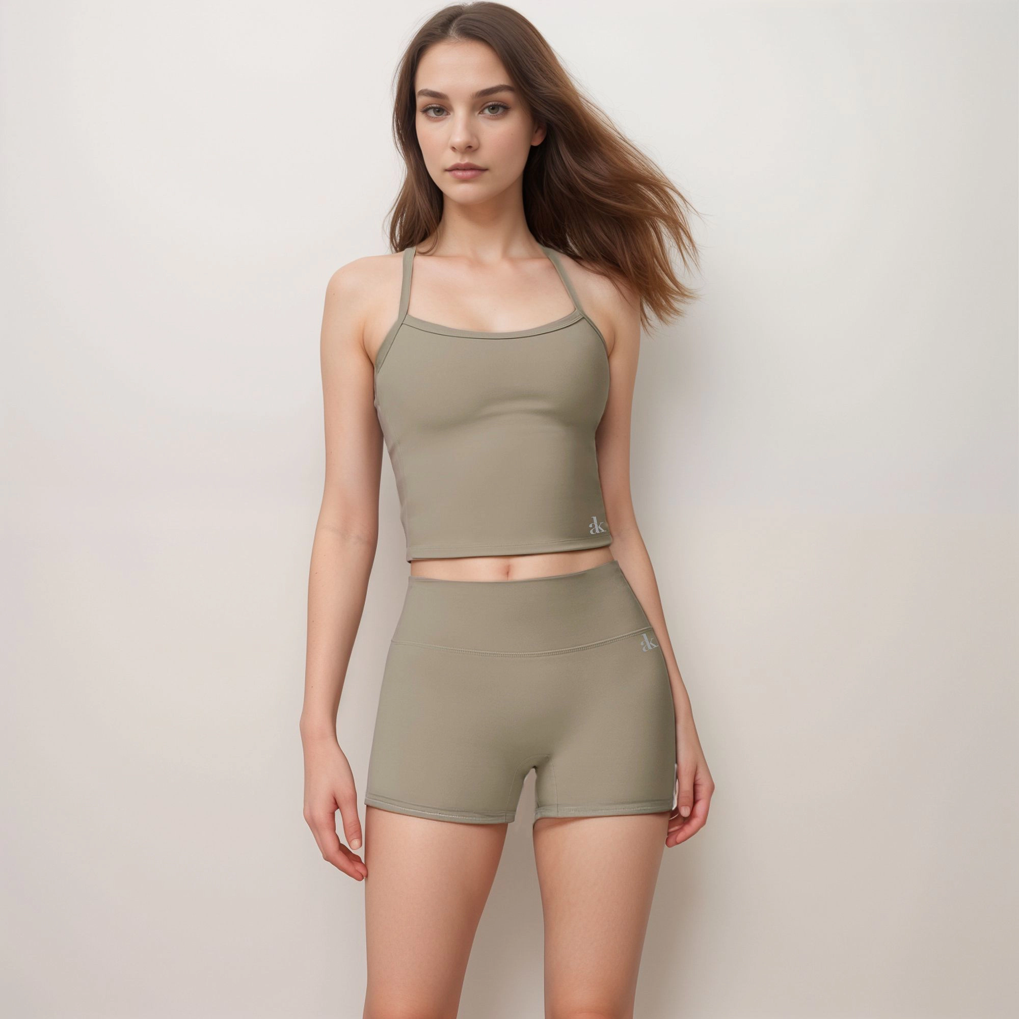 Anna-Kaci Women's Square Neck Cami Sports Tank Top with Double Shoulder Straps and Stretch Fitted Design