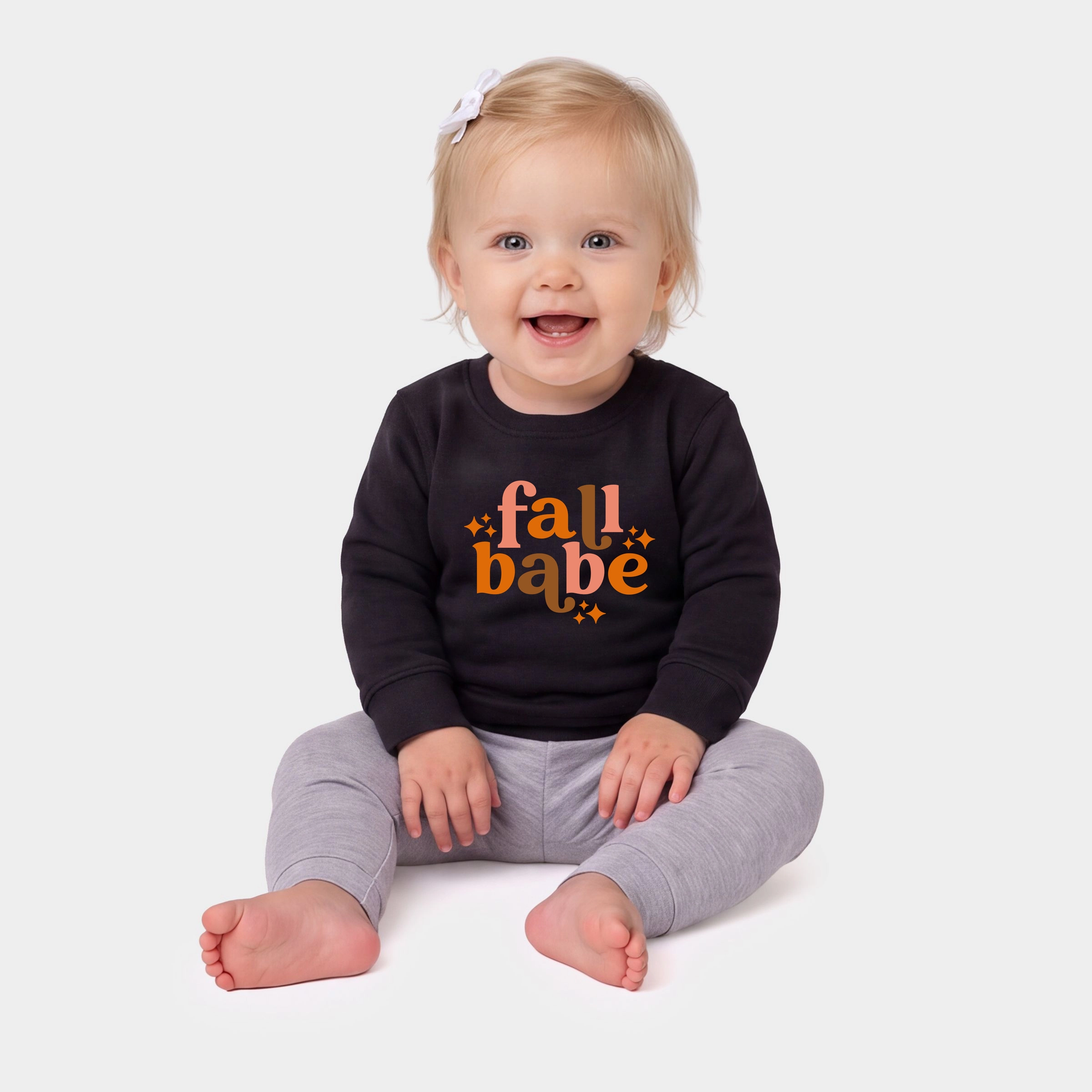 The Juniper Shop - Infant Crew Fleece Sweatshirt Fall Babe Stars
