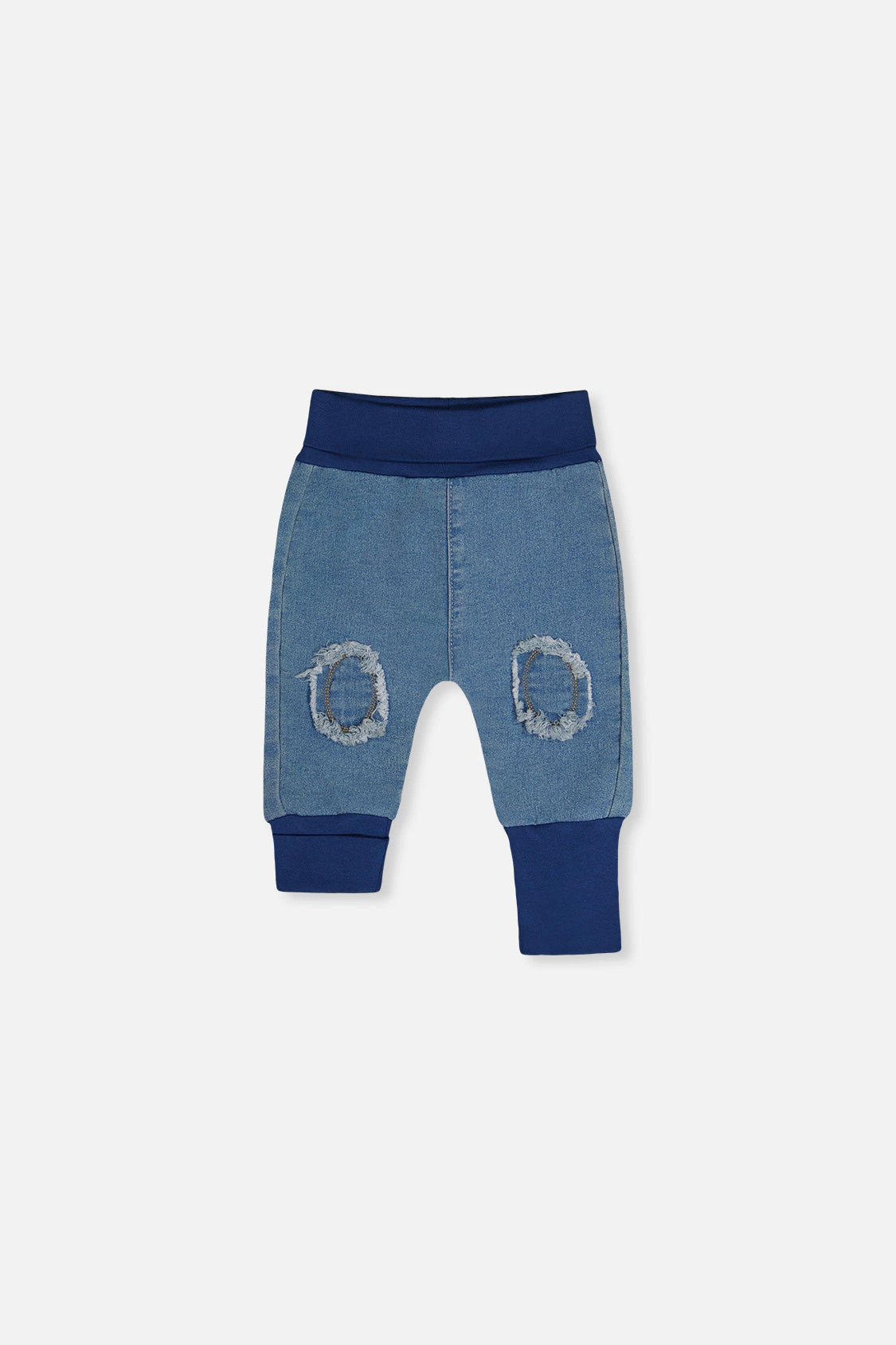 Deux par Unisex French Terry Denim Knee Patch Evolutive Pants