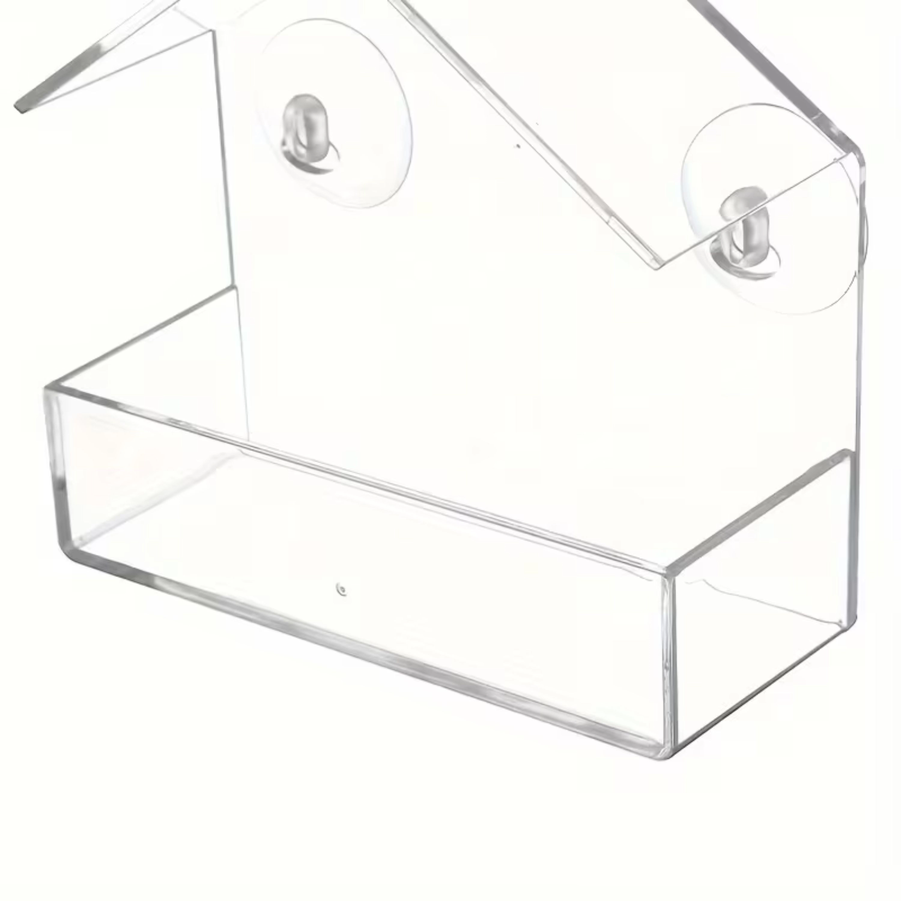 Kitcheniva Acrylic Clear Bird Feeder With Suction Cups