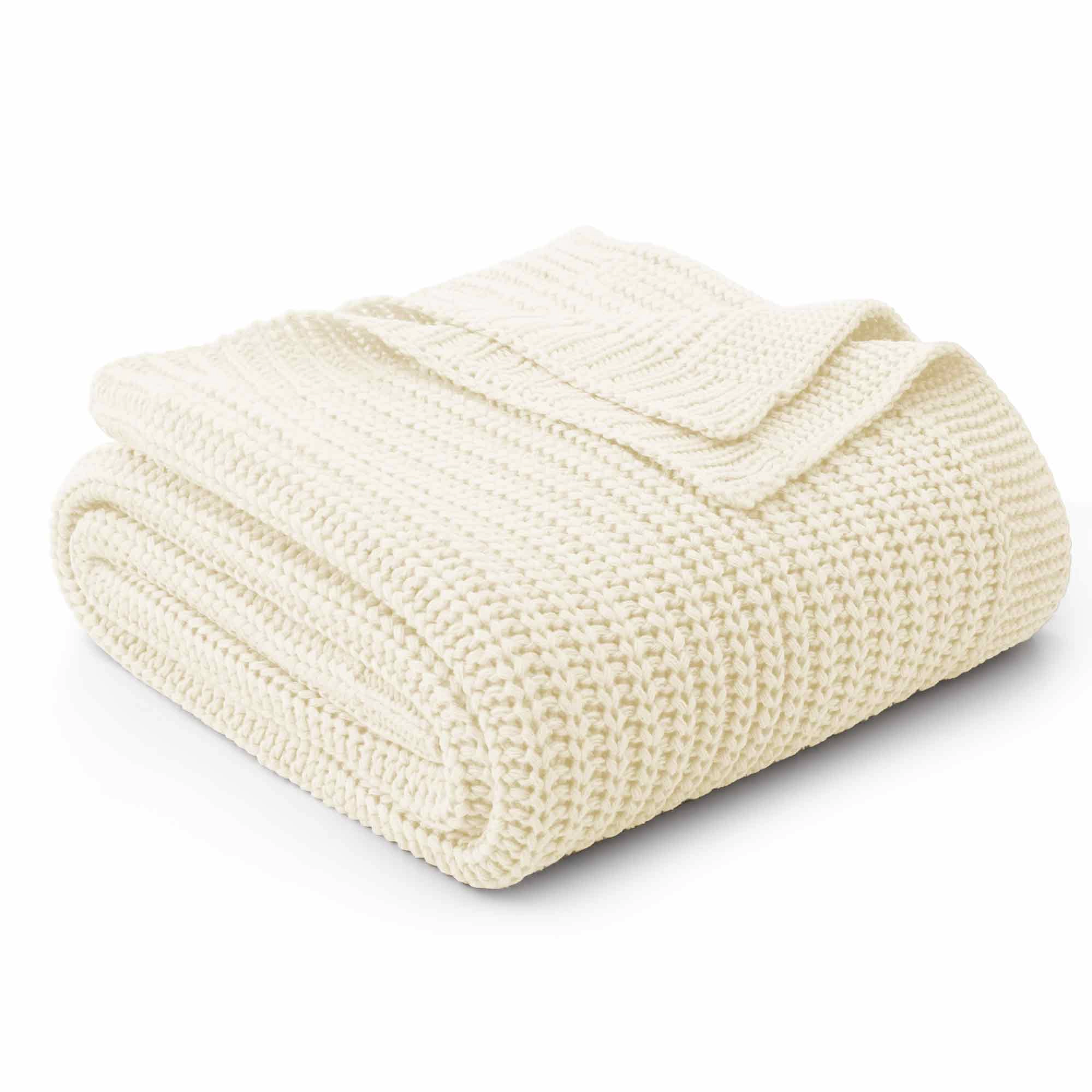 PEACENEST Soft Knitted Throw Blanket Cozy Decorative for Sofa and Bed