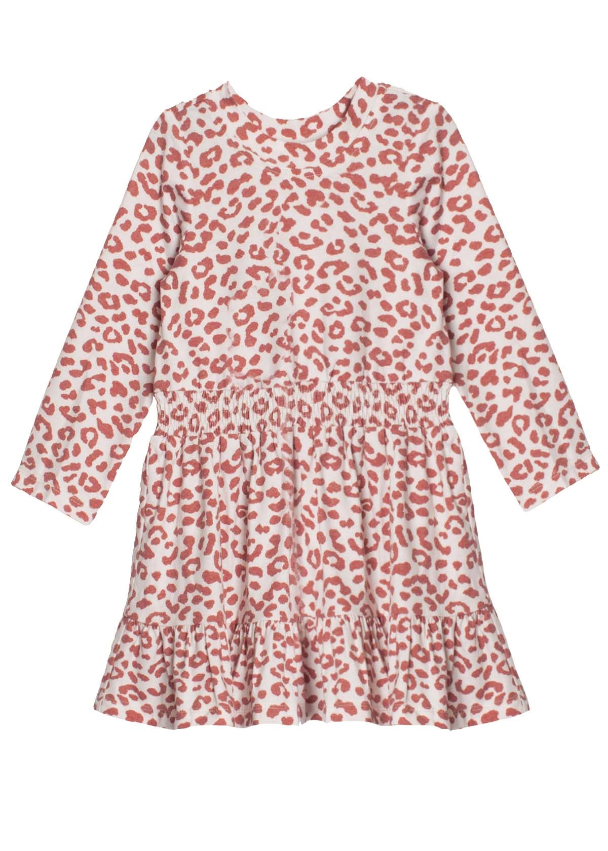 Mabel and Honey Amber Knit Red Leopard Toddler Dress