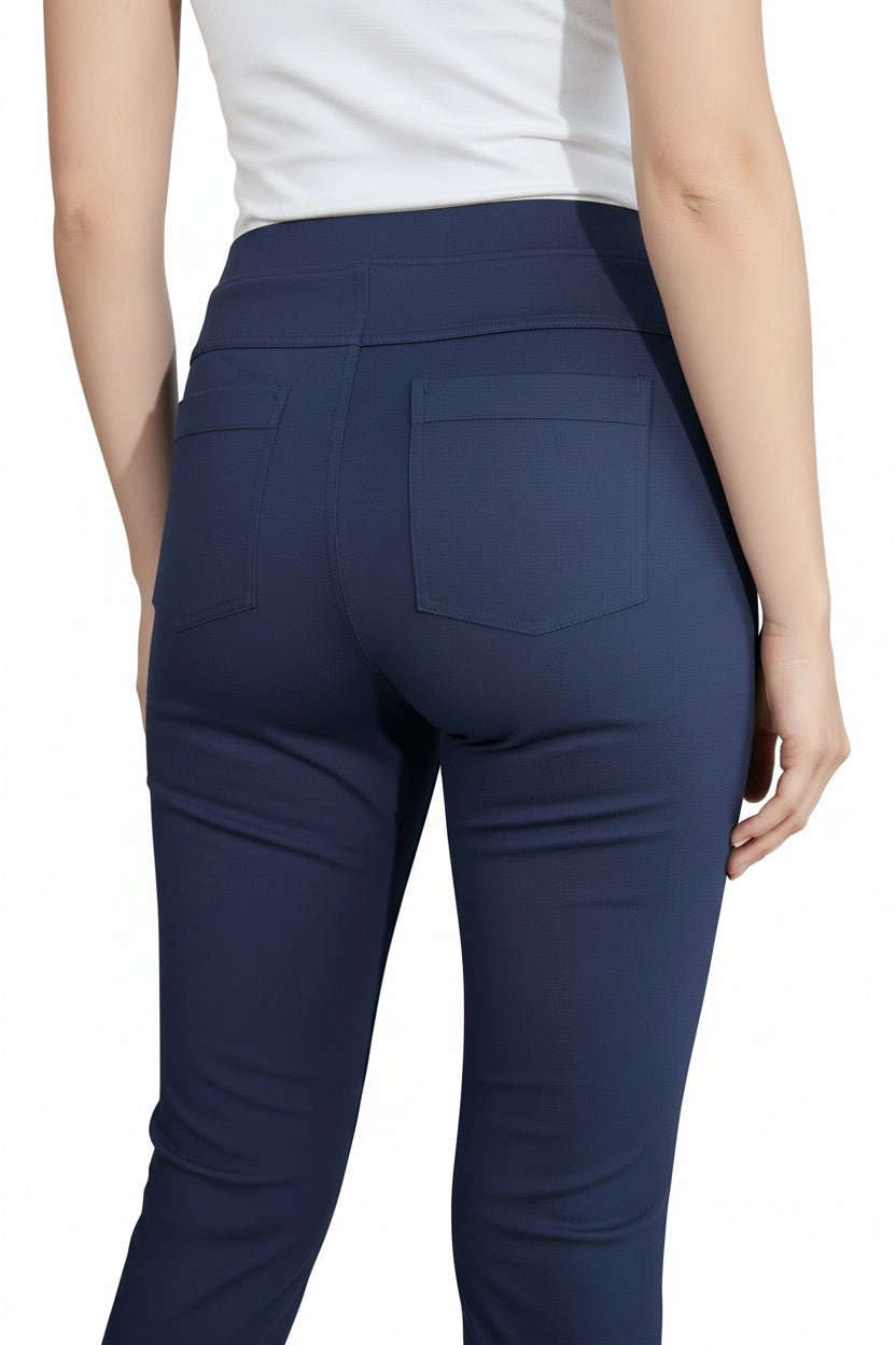 DressAtR Women's Navy Blue Stretch Skinny Fit Trouser