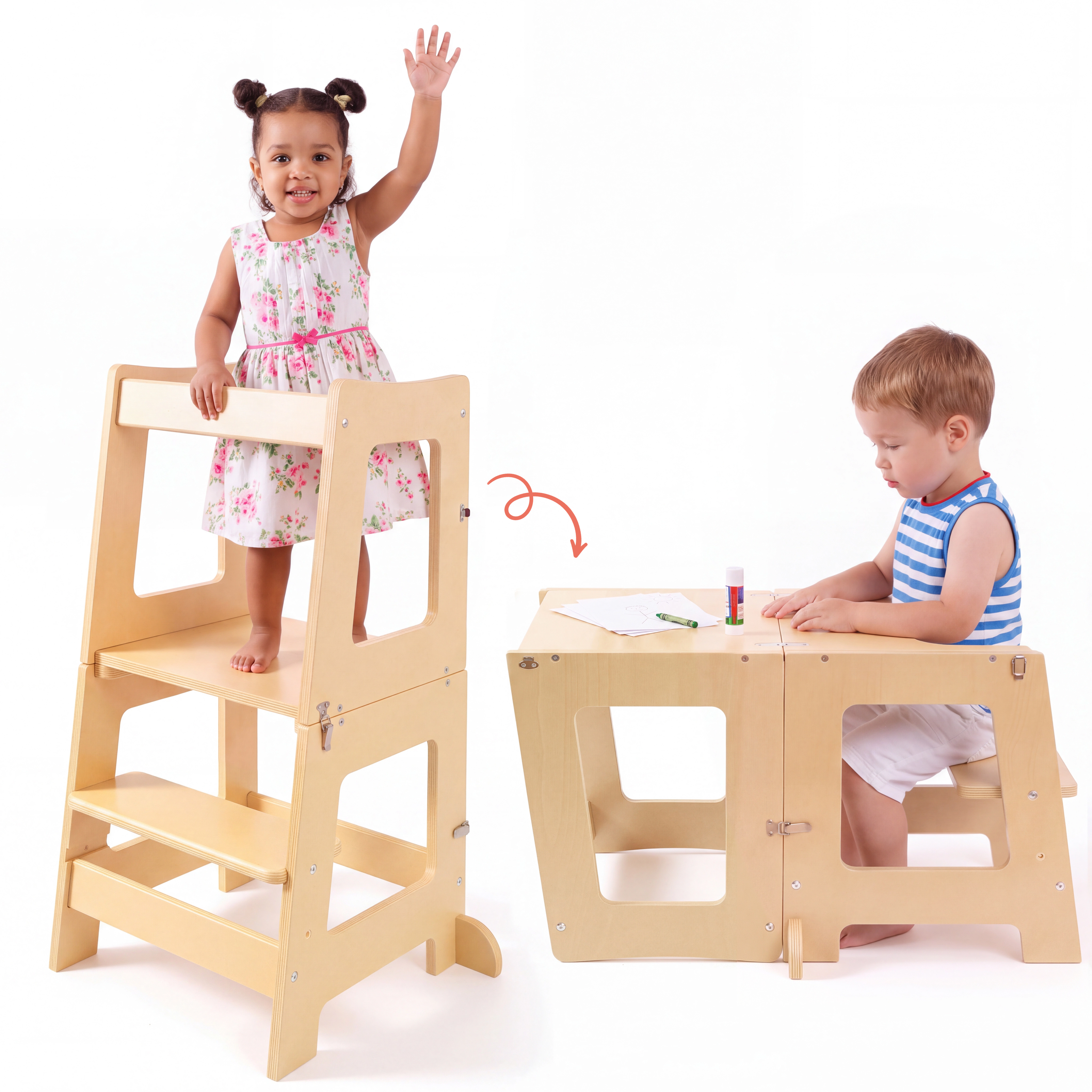 Stepup Baby® 2 in 1 Convertible Toddler Tower