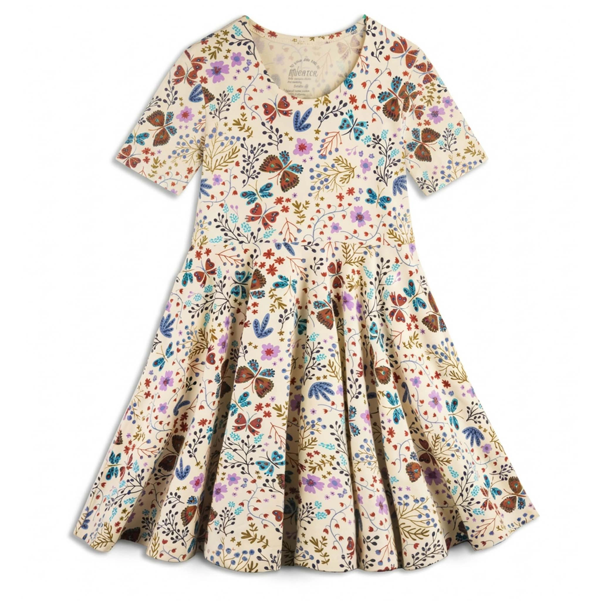Mightly Girls Organic Cotton Short Sleeve Skater Twirl Dress